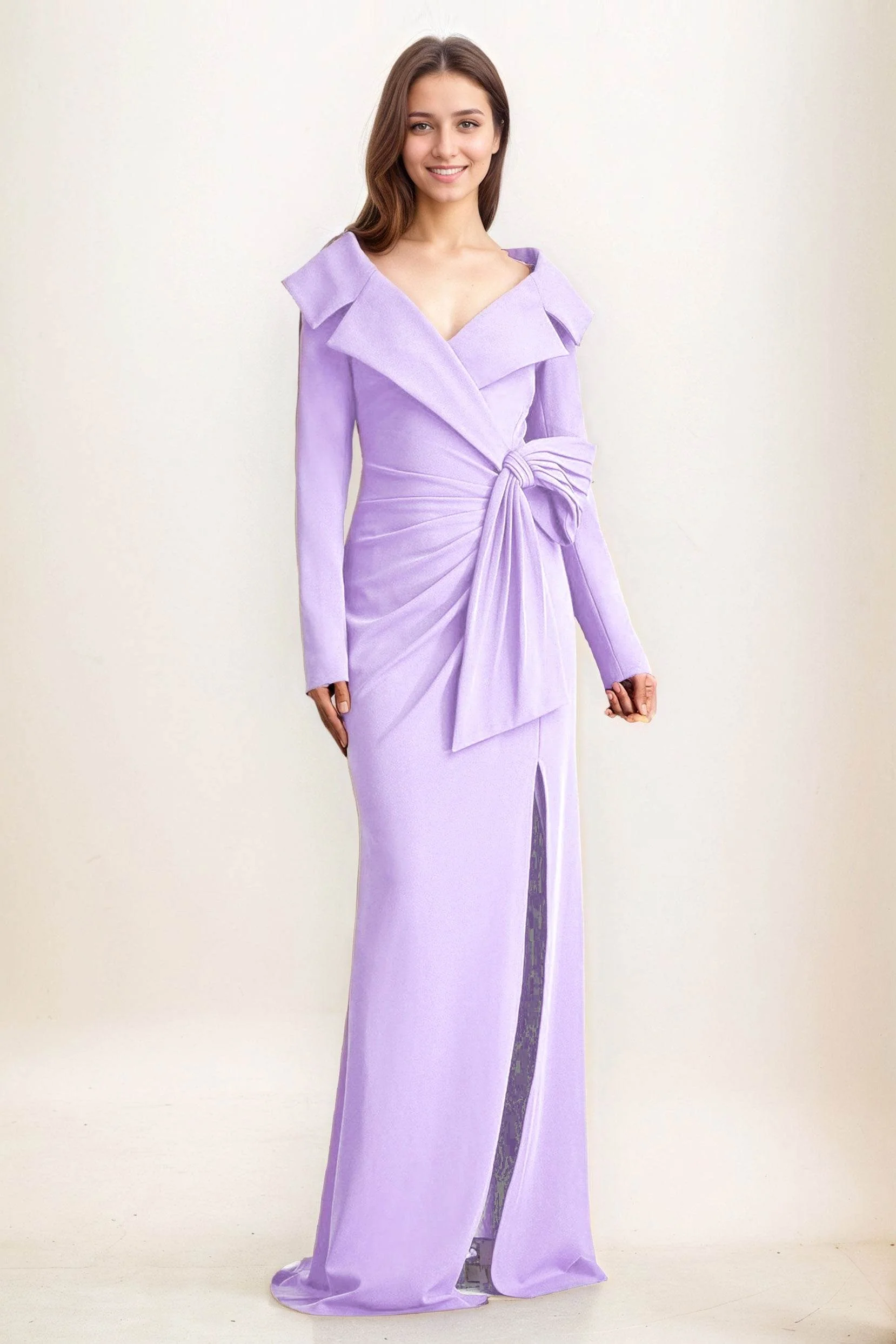 Sheath-Column Maxi Elastic Cloth Wedding Guest Dress CG0283