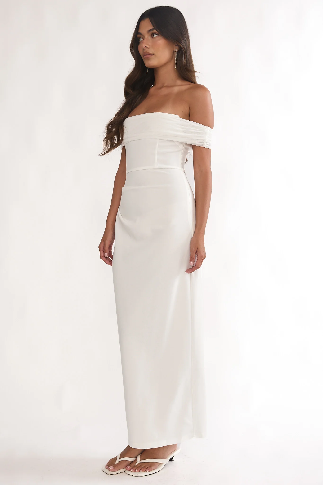 Love Languages Off-Shoulder Maxi Dress White - luluinthesky