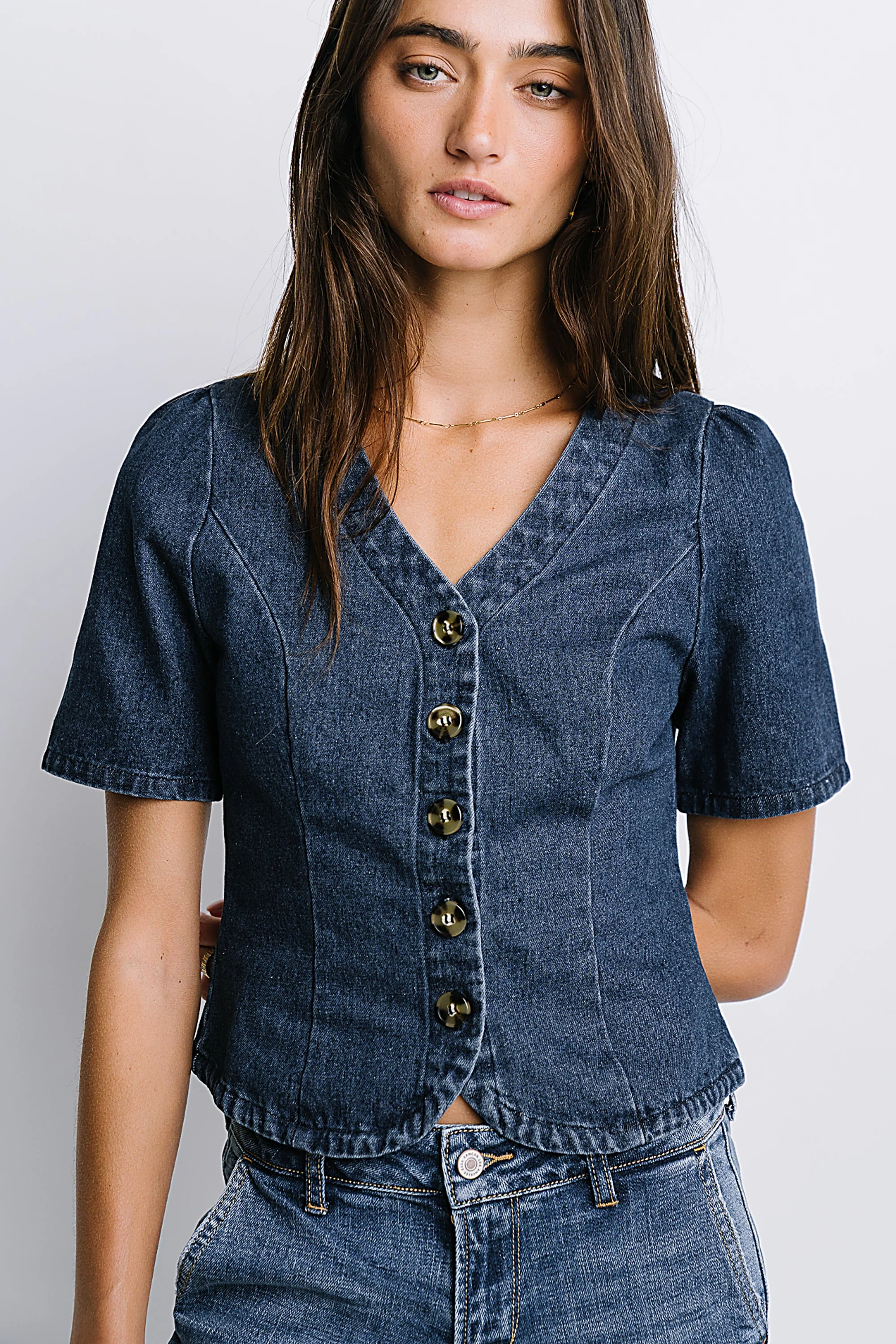 Sadie Denim Button Up