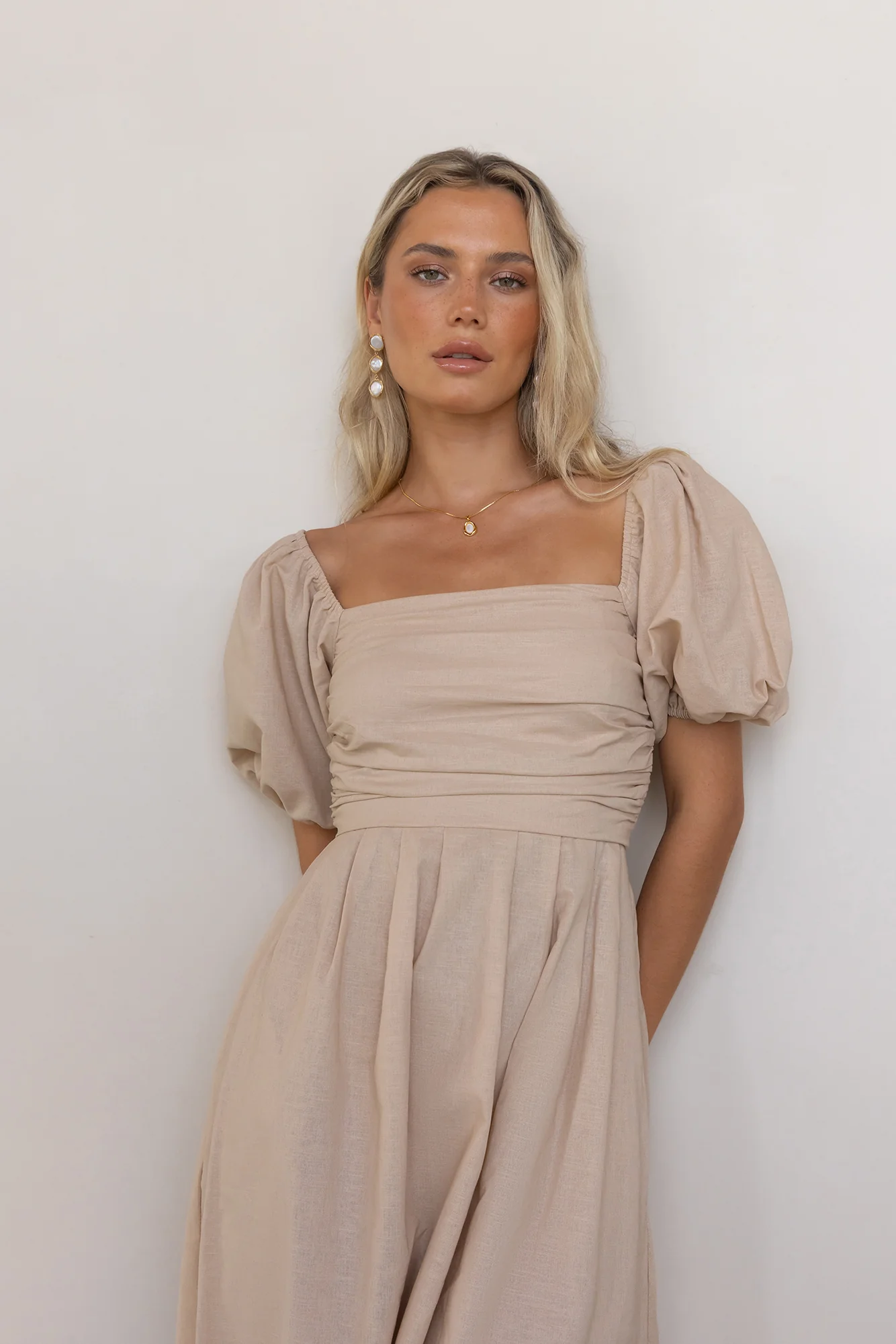 Delfino Maxi Dress Tan