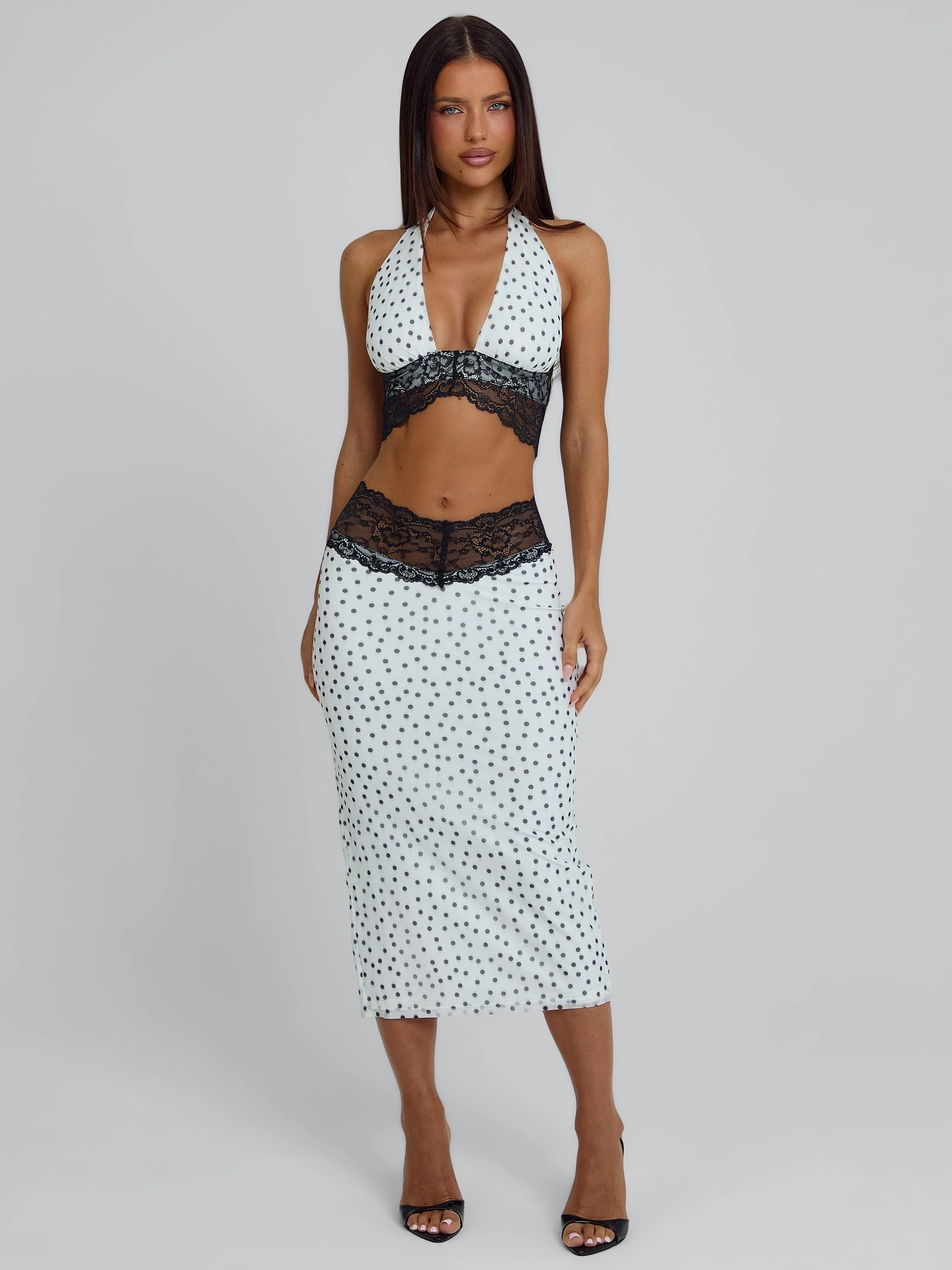 Jazara Midi Skirt Black Polka Dot