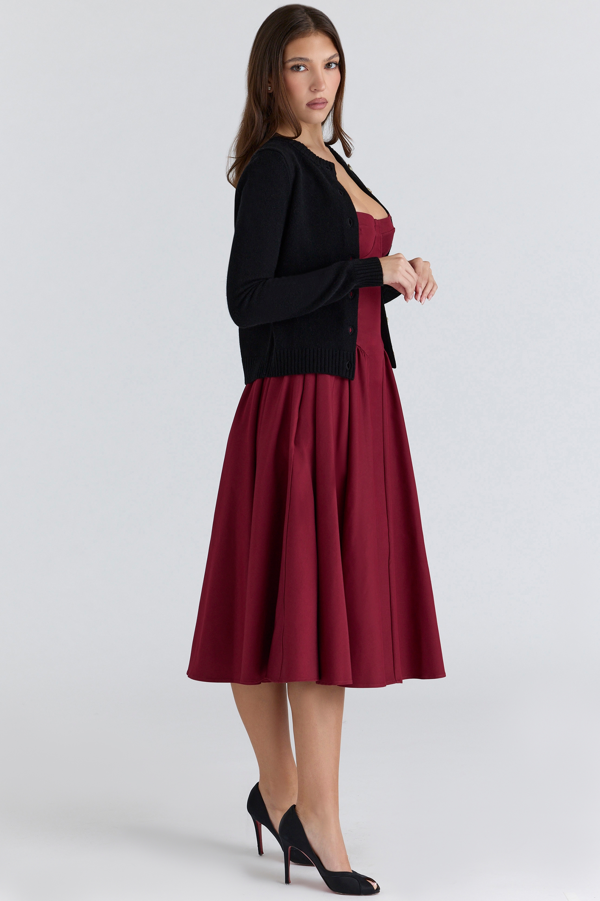 Black Cashmere + Merino Wool Cardigan