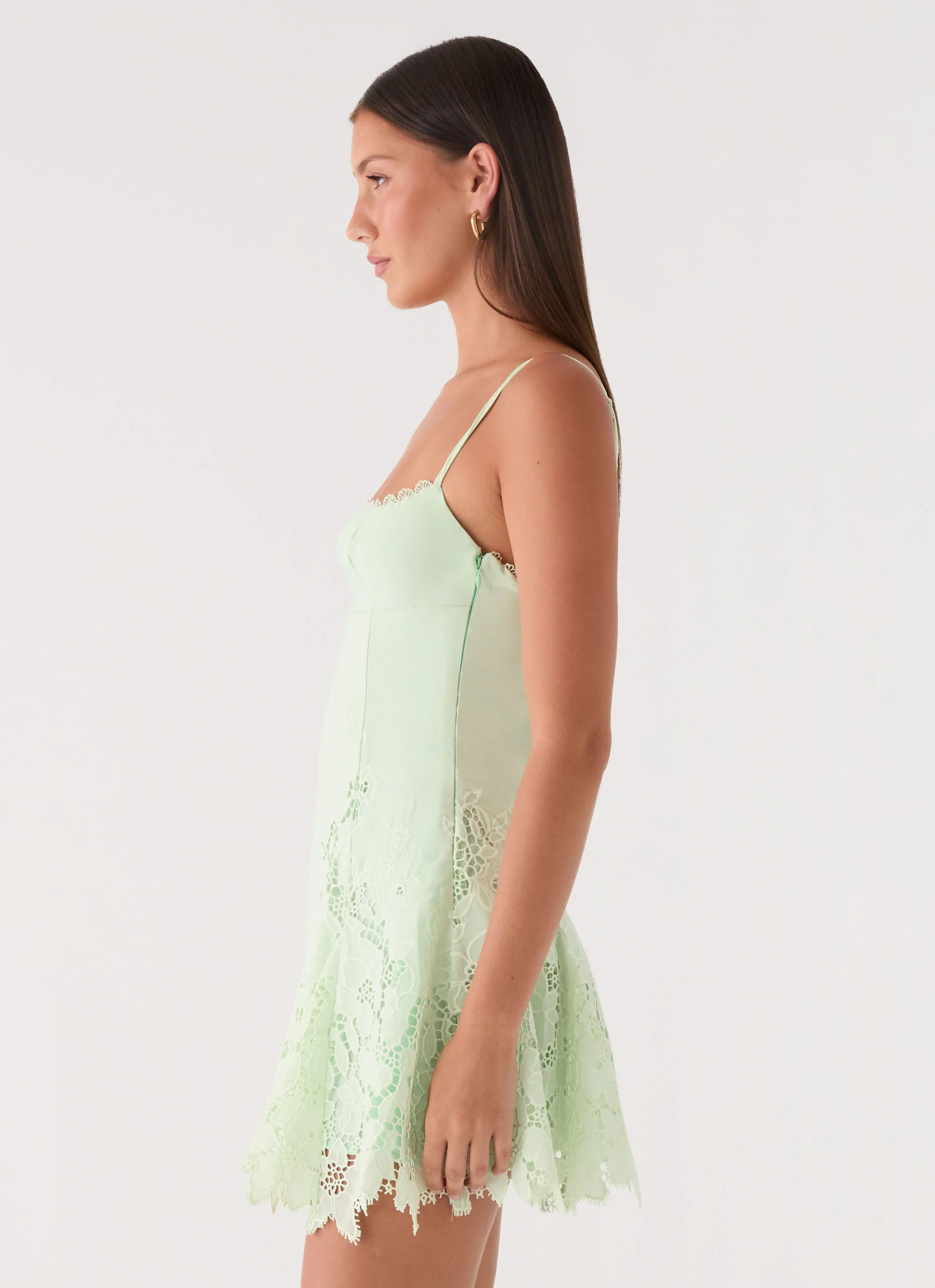 Florine Mini Dress - Pistachio - luluinthesky