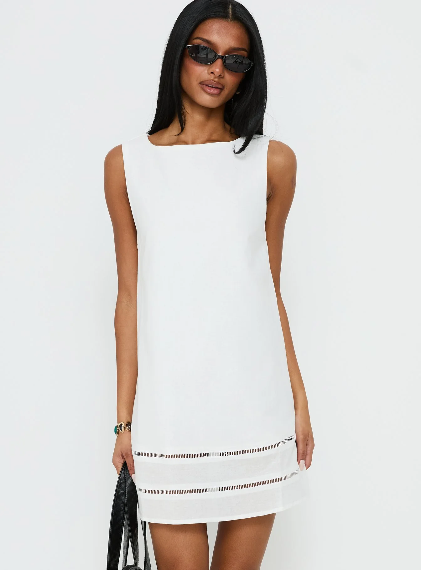 Haily Babydoll Mini Dress White