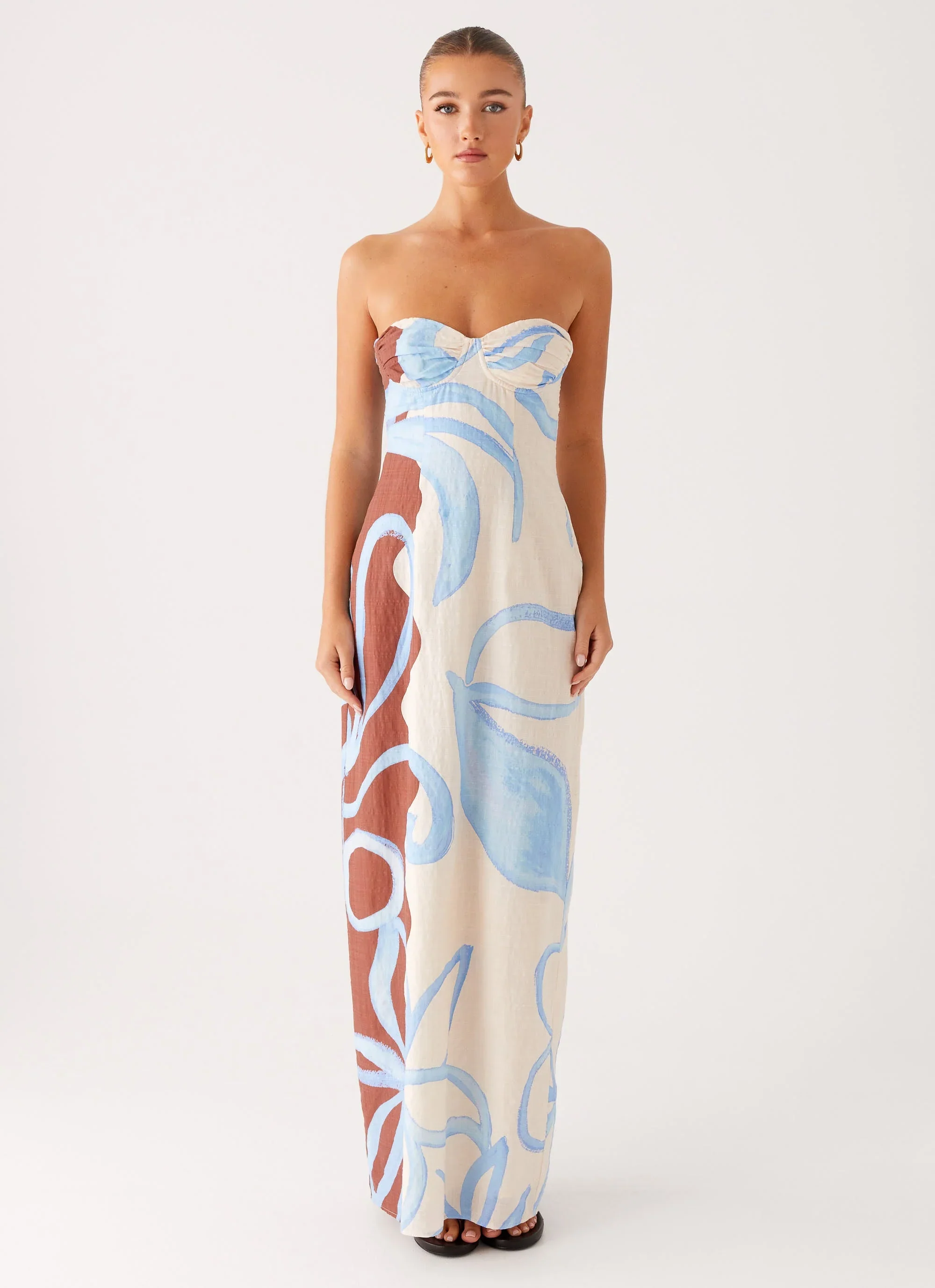 Raiden Maxi Dress - Bloom Wave Print