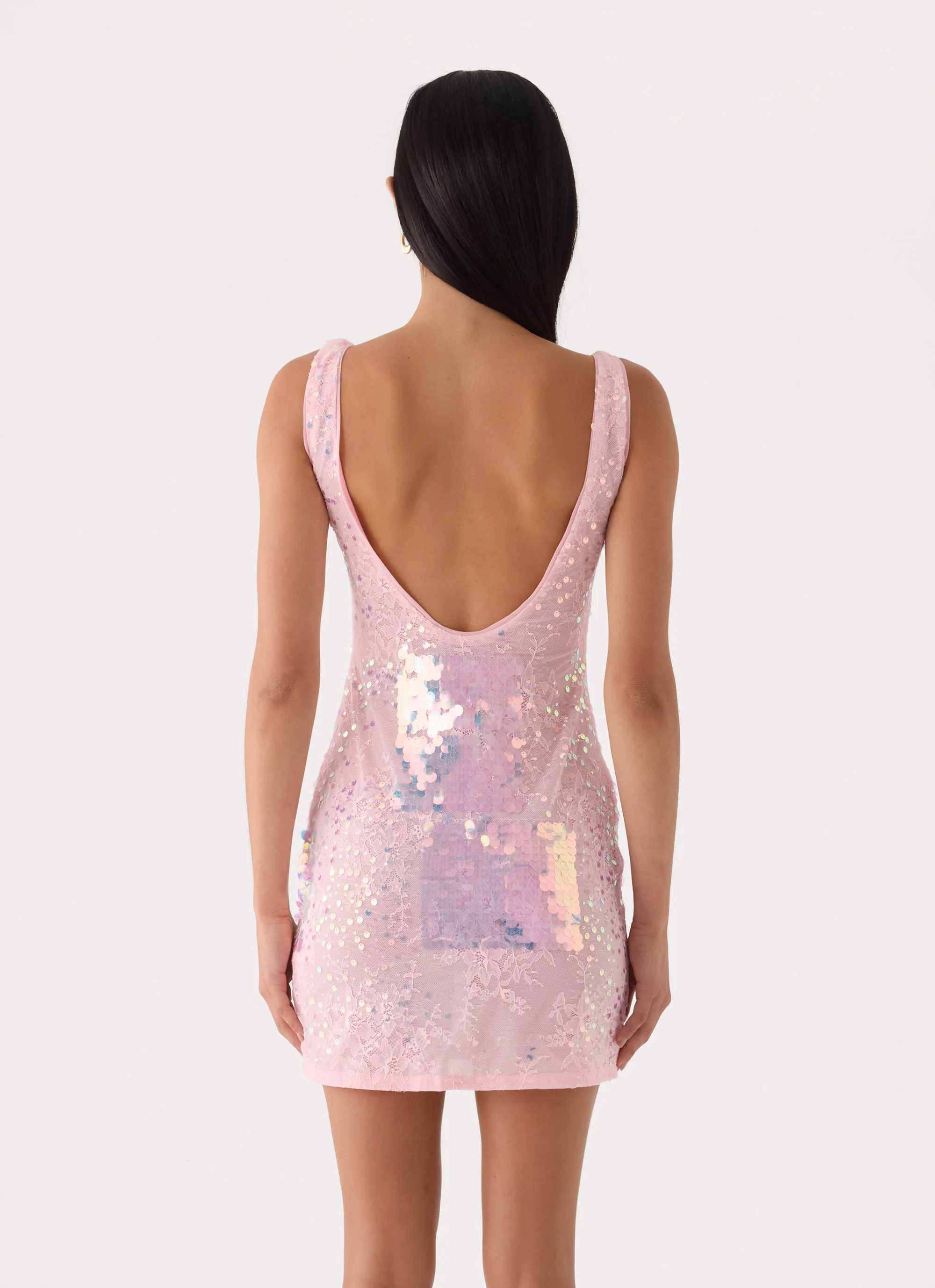 Maral Sequin Mini Dress - Pink - FASHION NOB