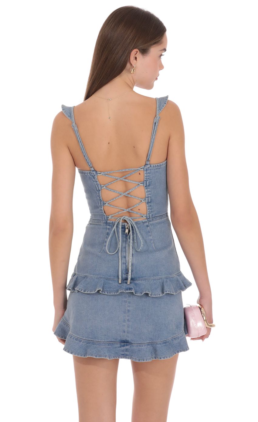 Solenne Denim Mini Dress