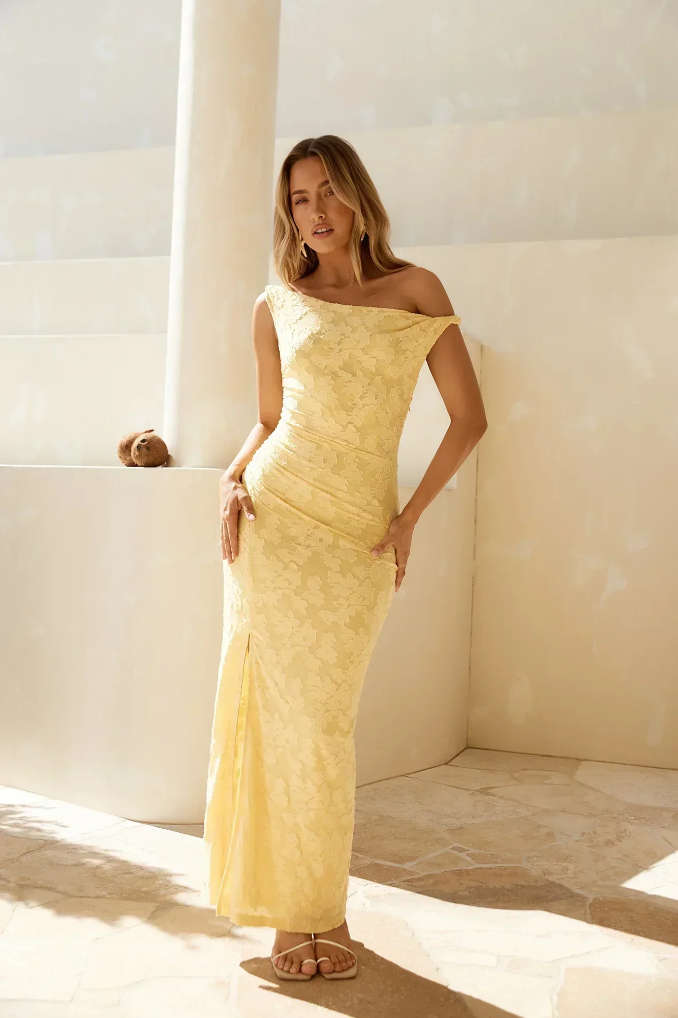Breeze Of Pink Maxi Dress Yellow