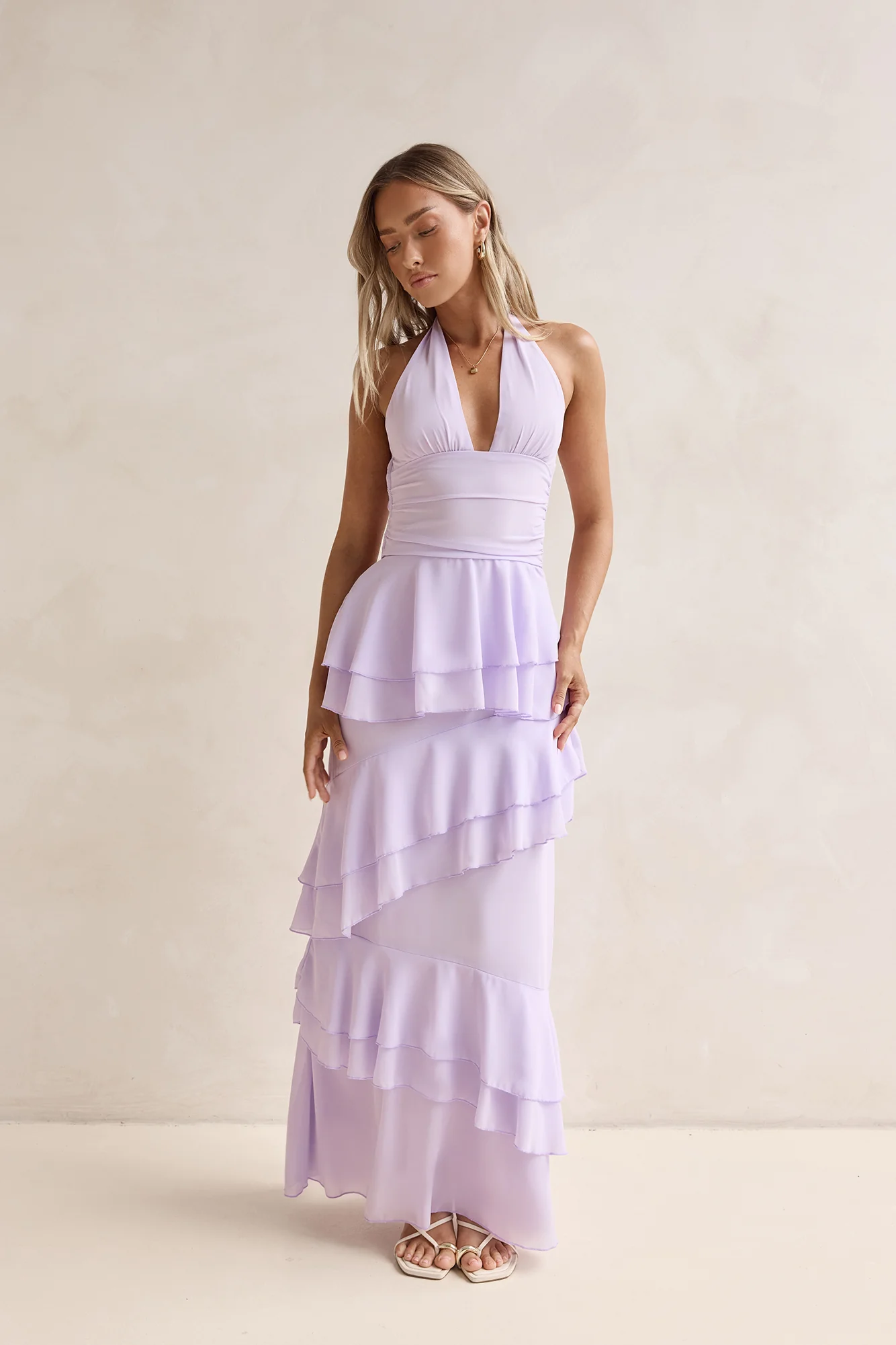 Path Of Fate Halter Maxi Dress Lilac - luluinthesky