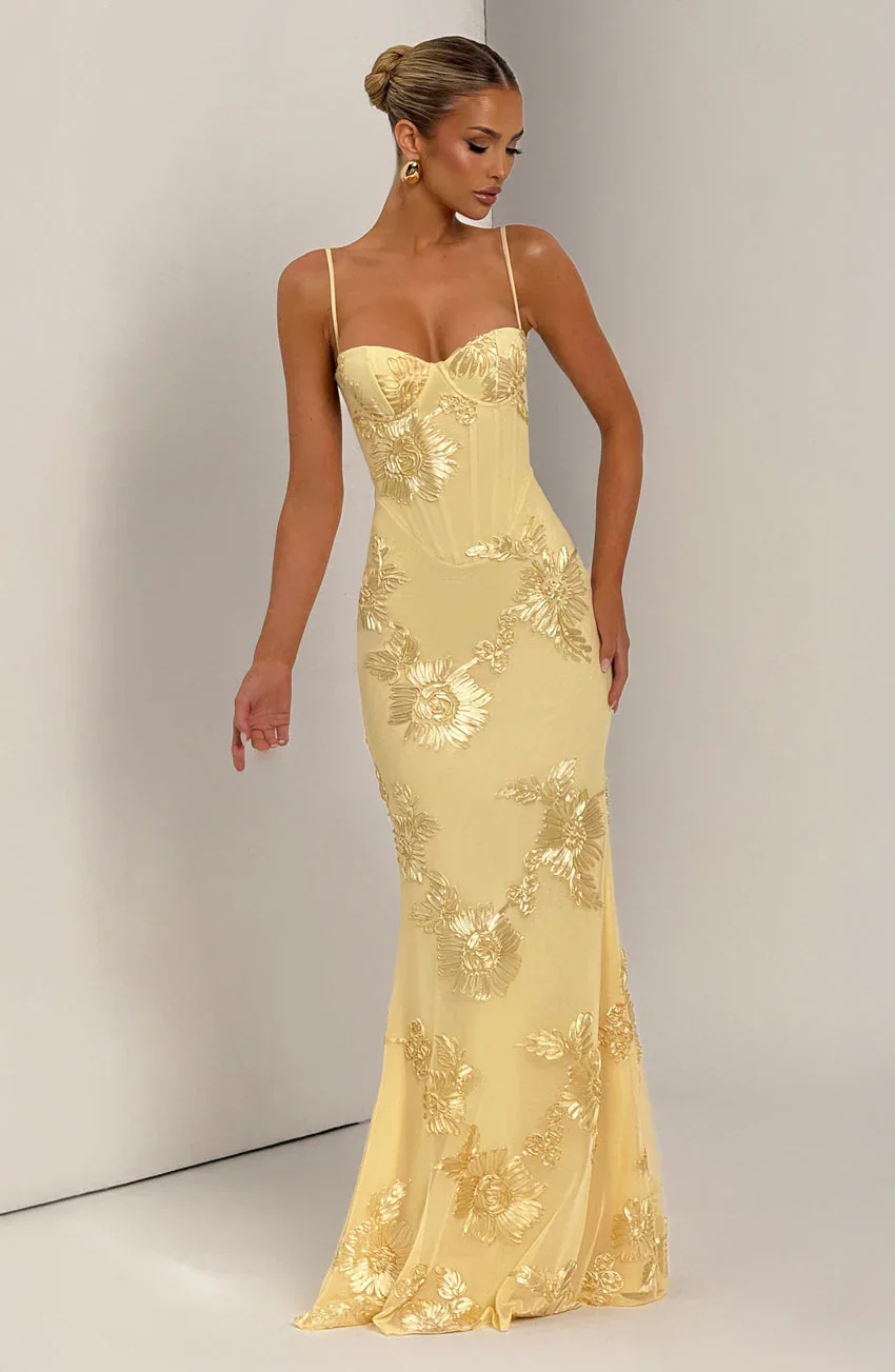 Nefertiti Maxi Dress - Lemon - luluinthesky