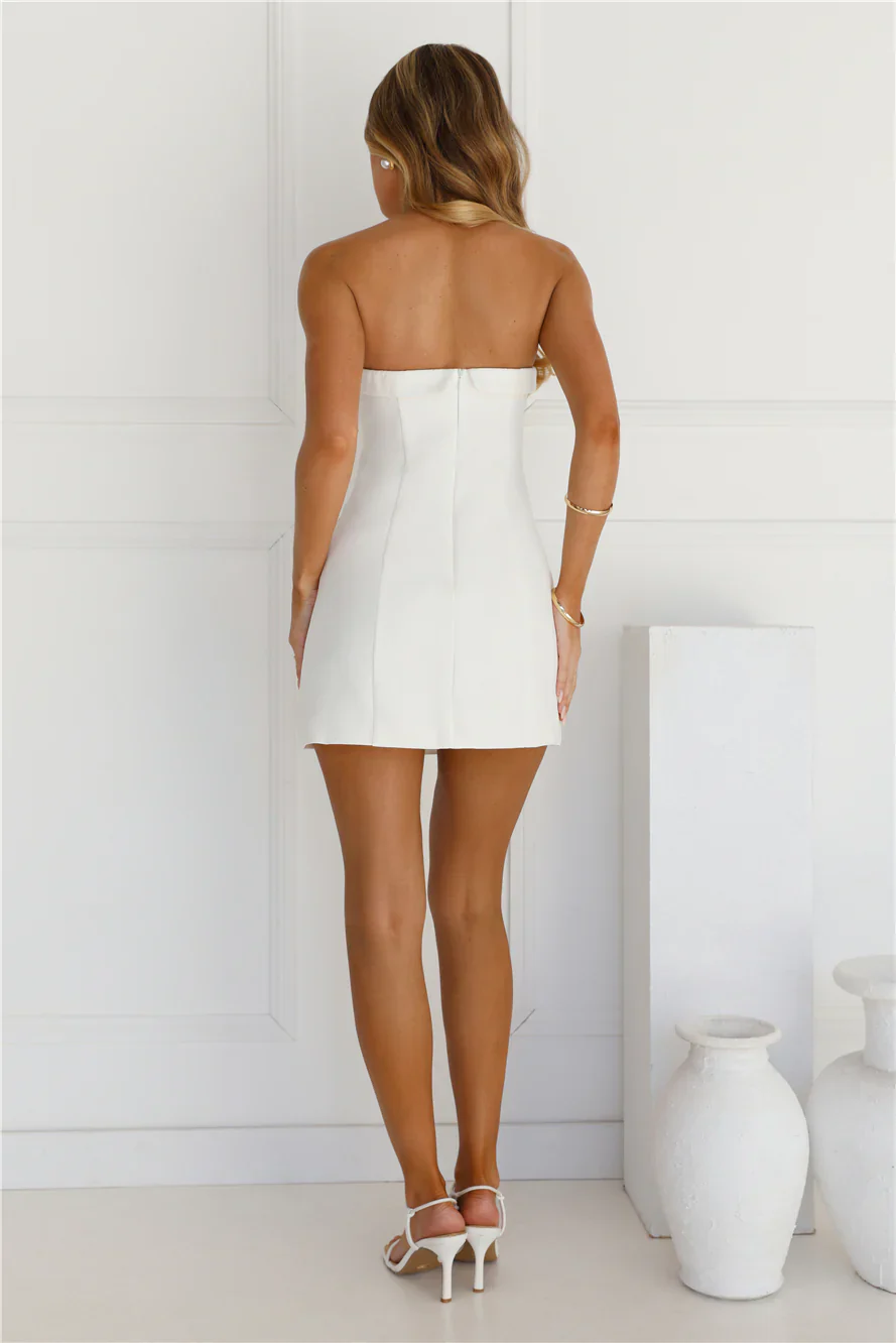 Elegant Affairs Strapless Mini Dress White - luluinthesky