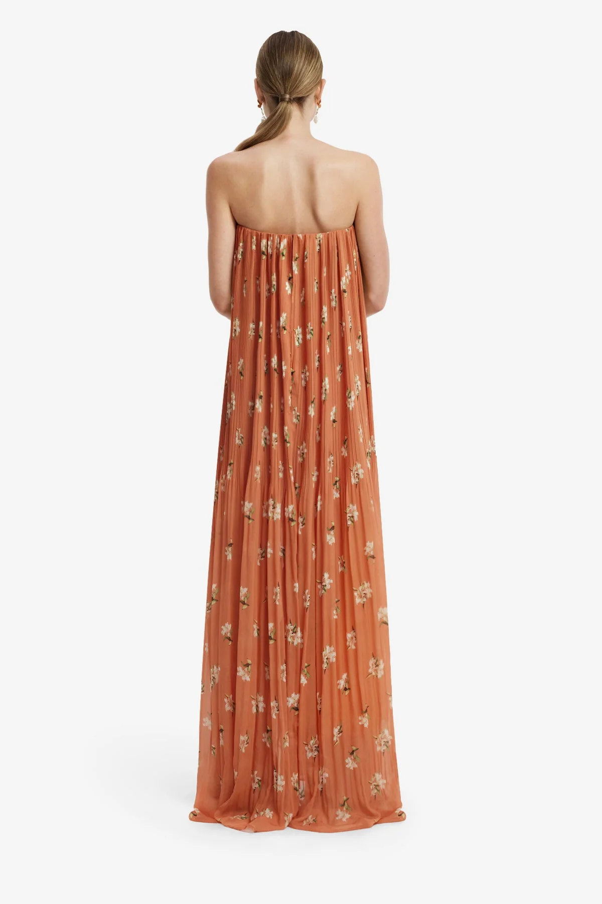 Dahlia Gown - Lily Print in Ochre