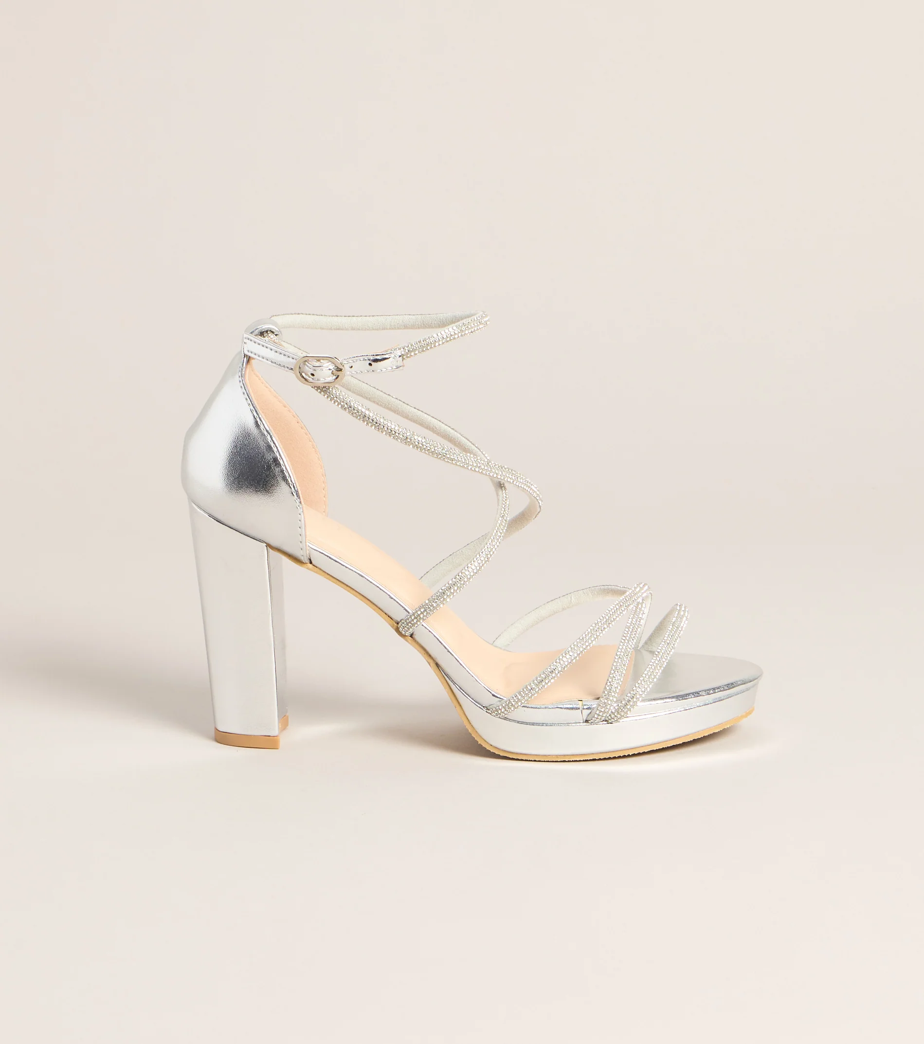 Going Out Rhinestone Platform Heels