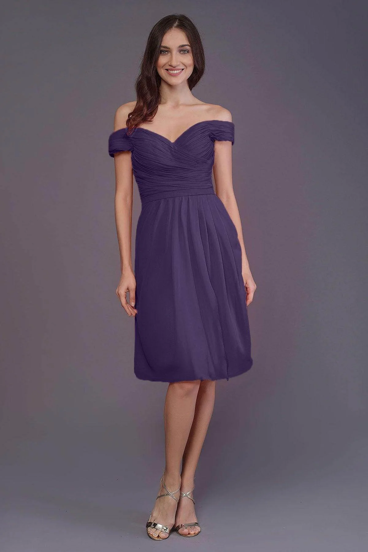 Sheath-Column Knee Length Short Bridesmaid Dress PR3485