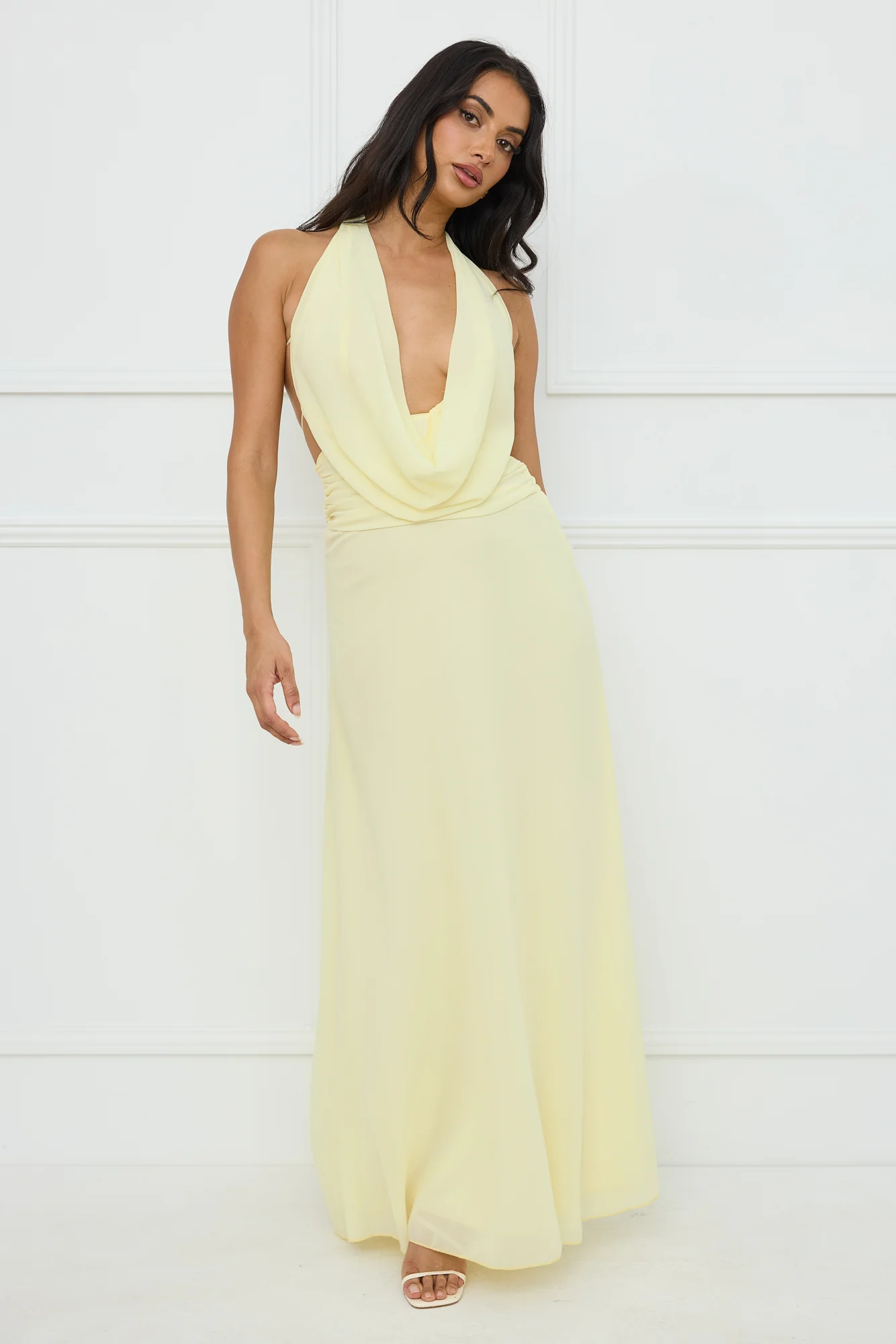 Trixie Halter Maxi Dress Yellow