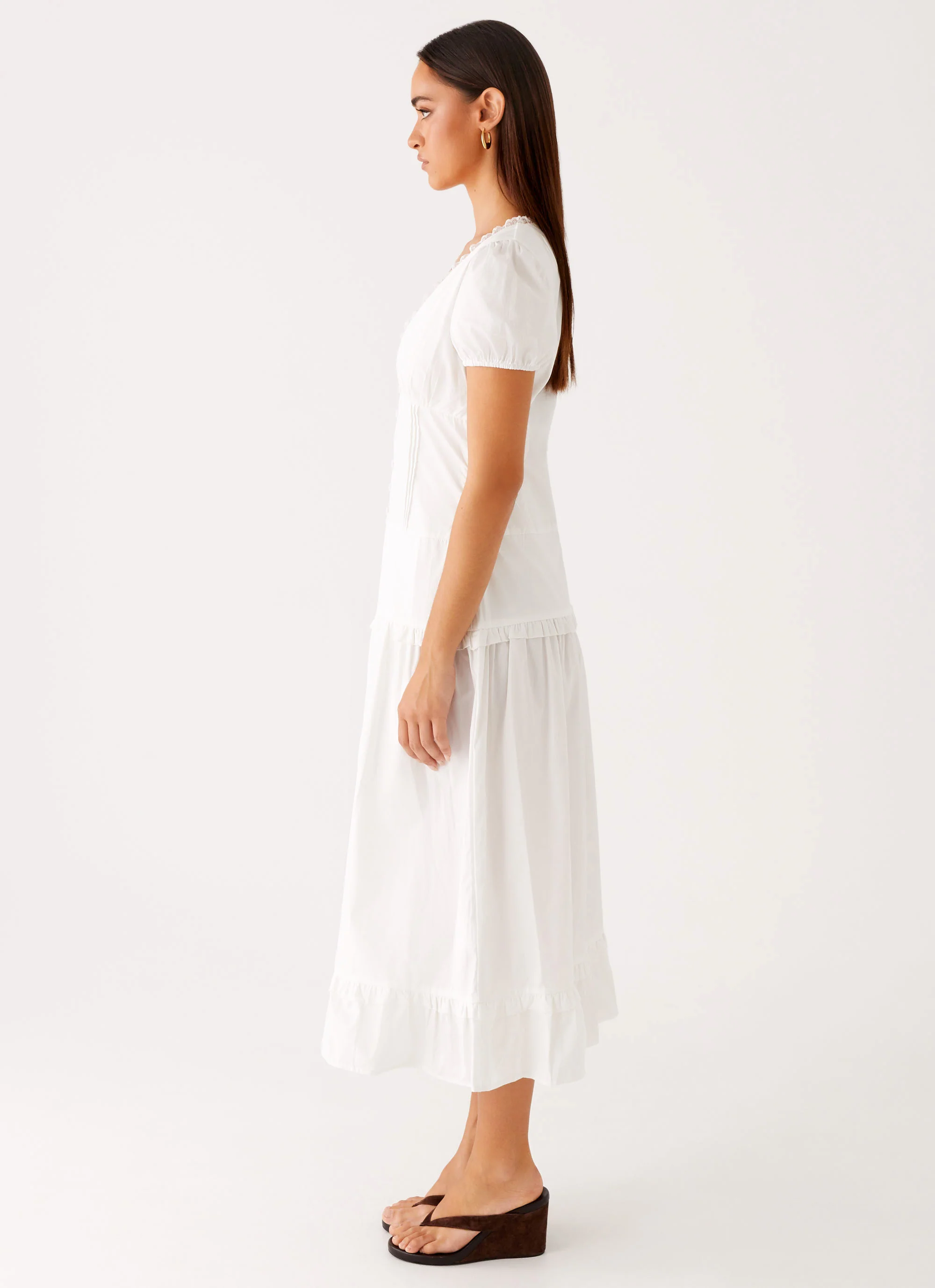 London Midi Dress - White - luluinthesky