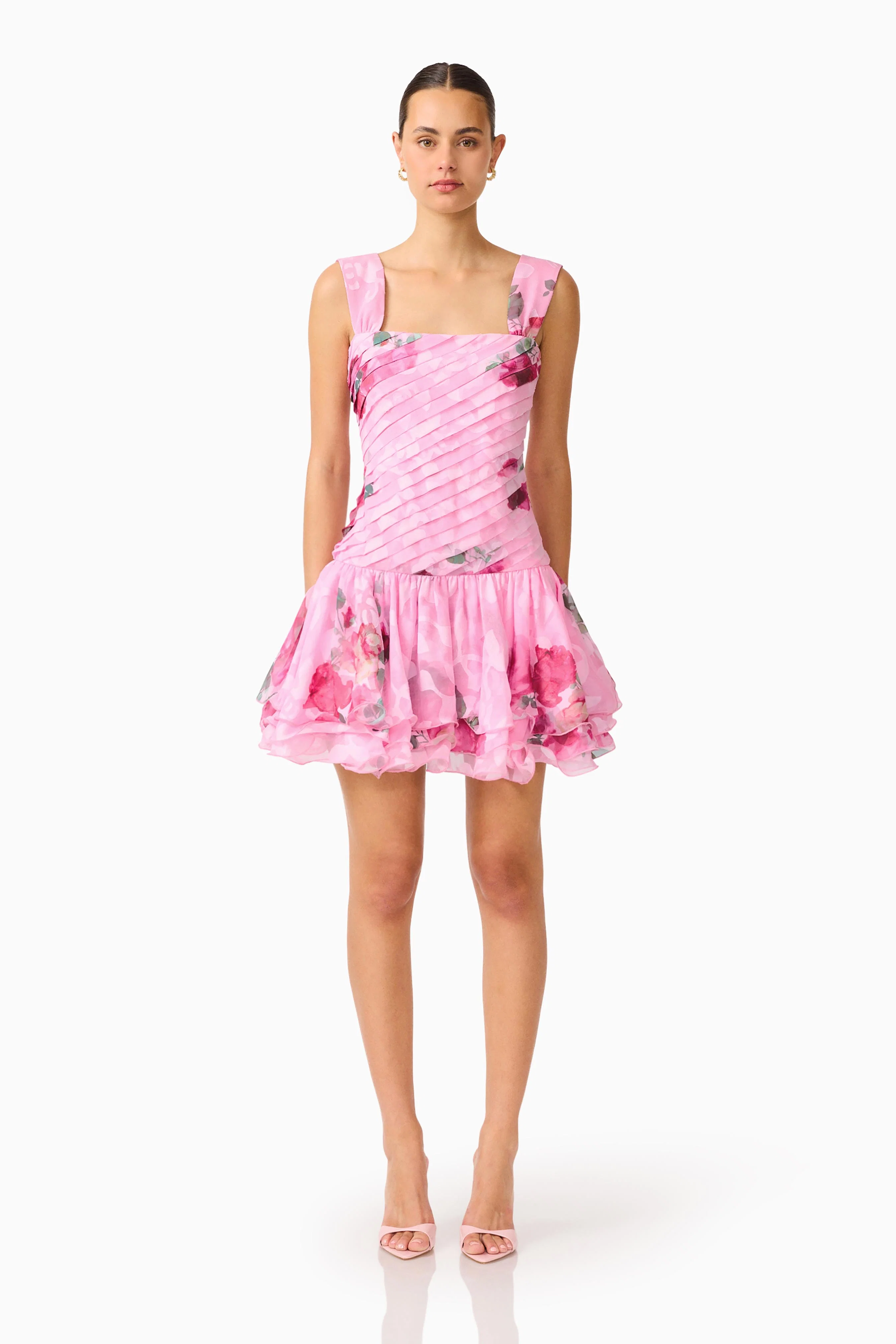 Eleanora Drop Waist Mini in Pink Floral