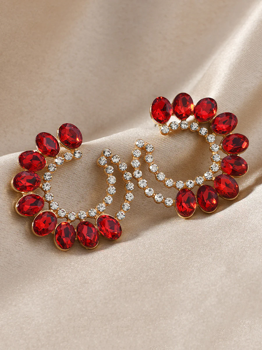 Geometric Rhine Stones Earrings Accessories