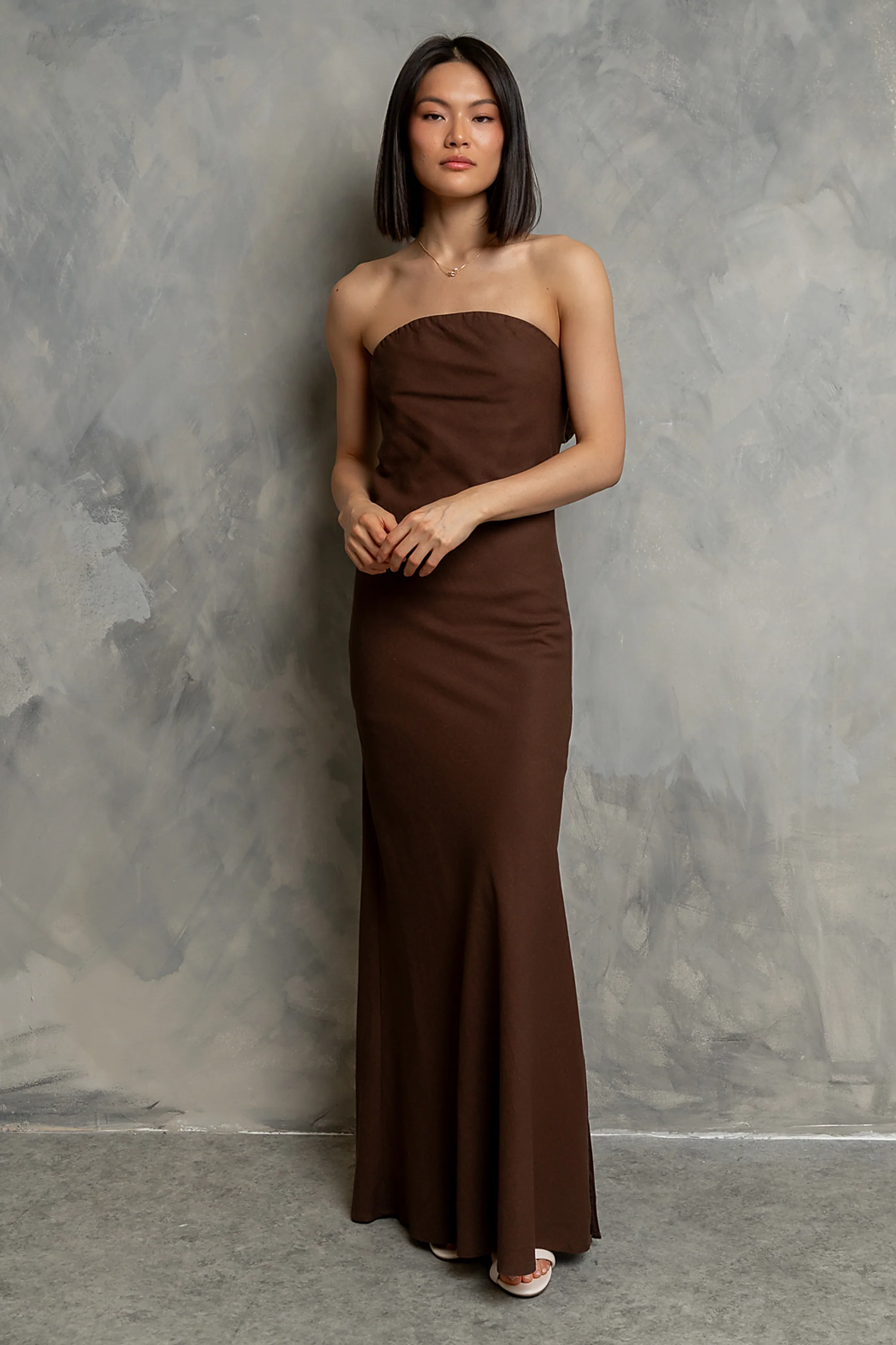 Paloma Maxi Dress in Brown