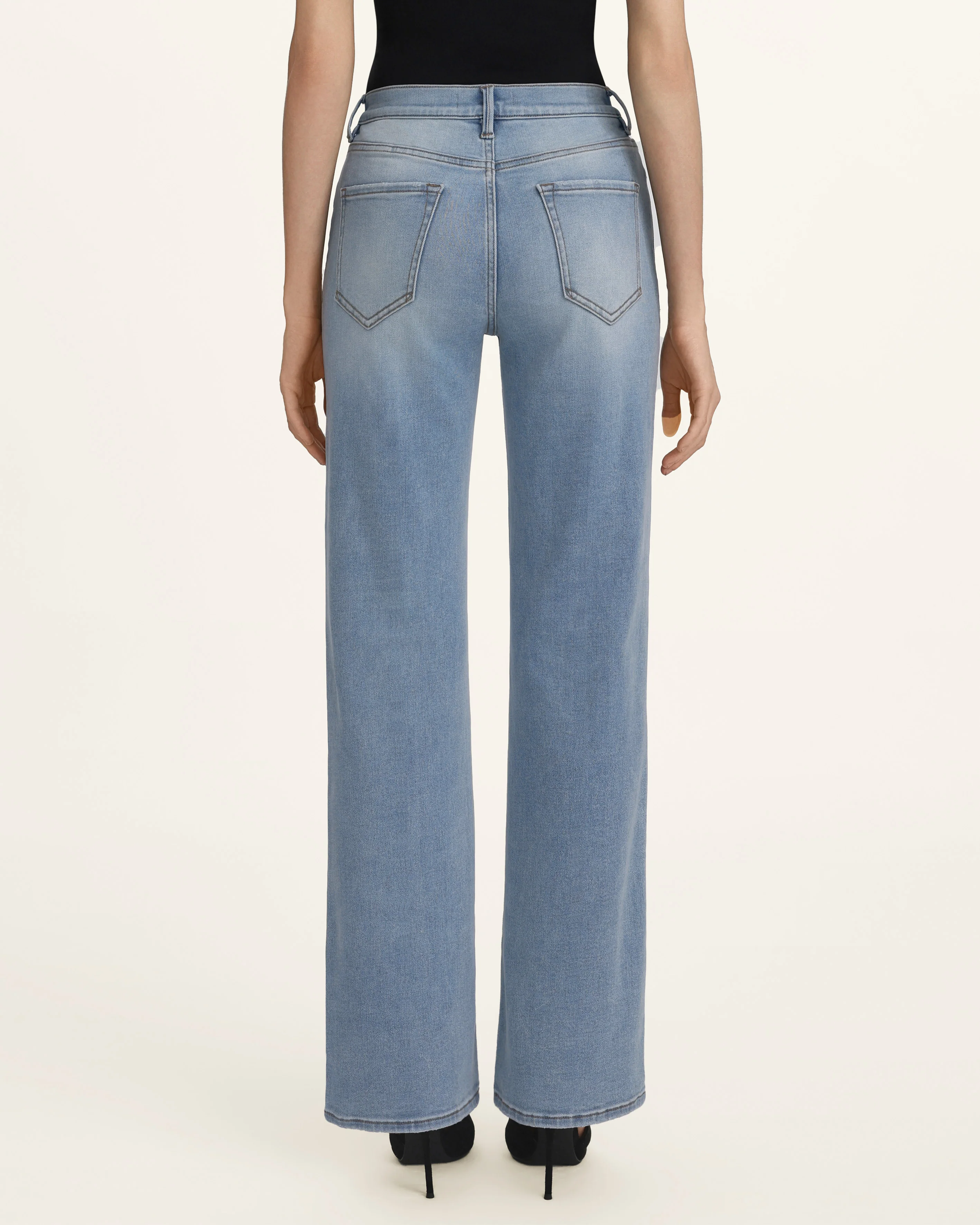 The Celestial Pearl Petal Straight Jeans - Pale Blue Eyes
