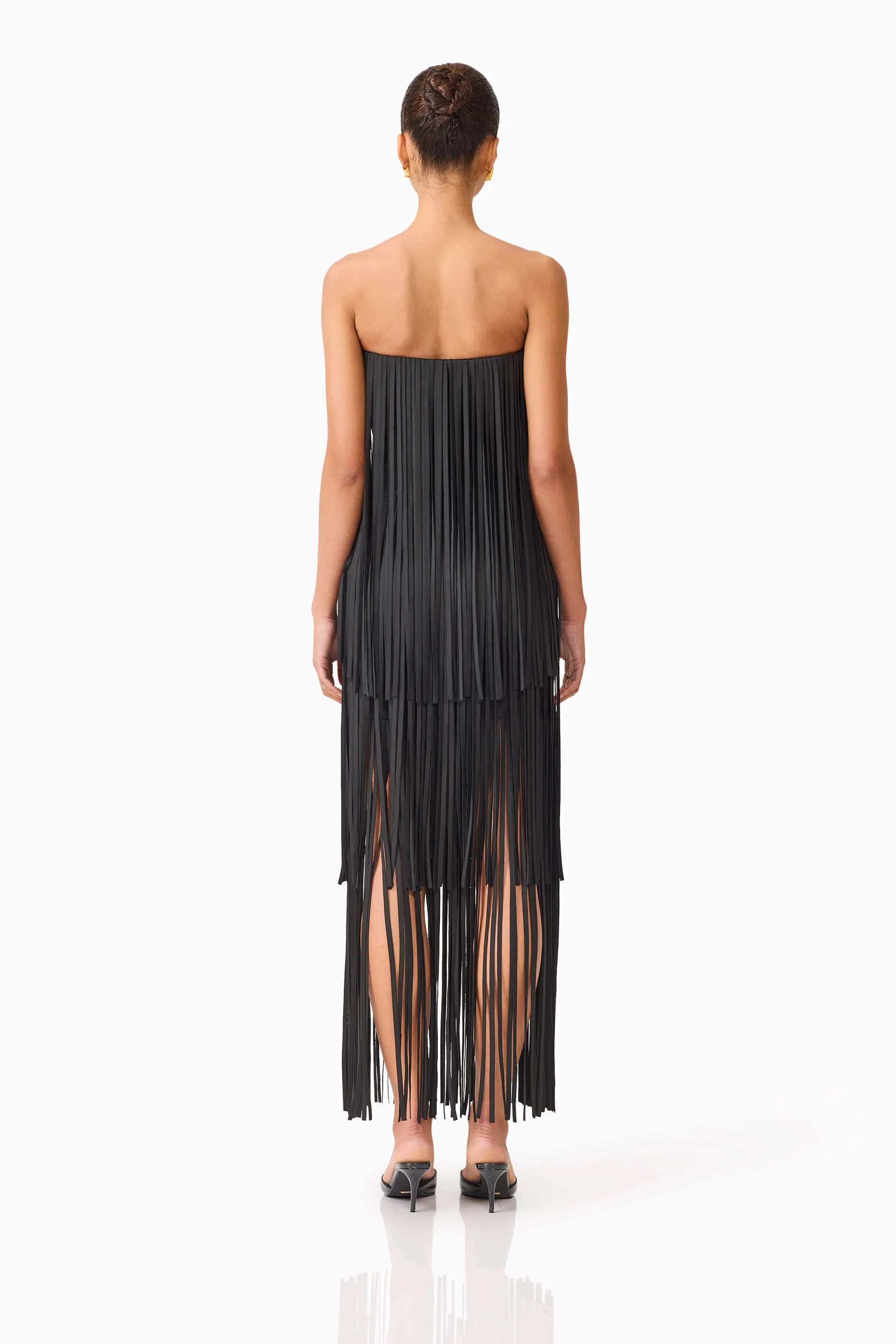 Alya Tiered Maxi Dress in Black