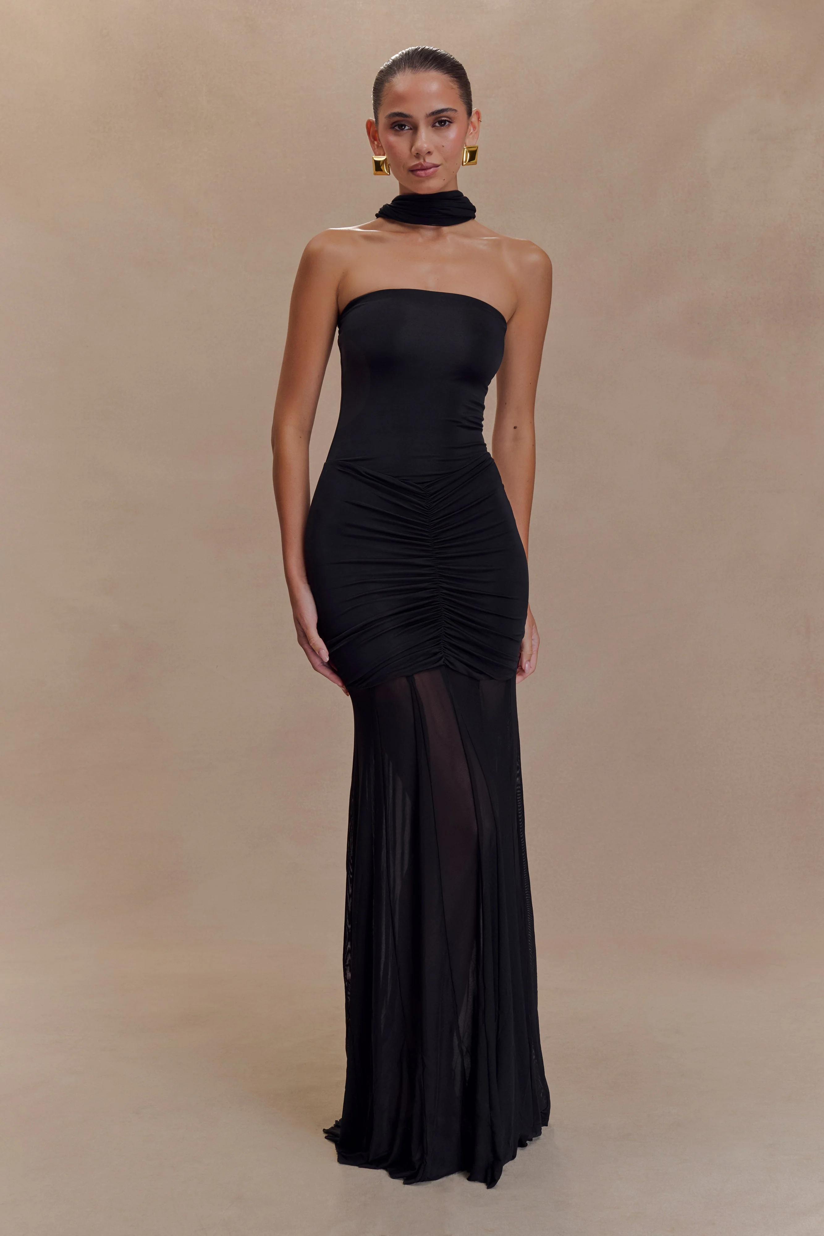 Caspian-Slinky-And-Mesh-Off-Shoulder-Maxi-Dress-Black
