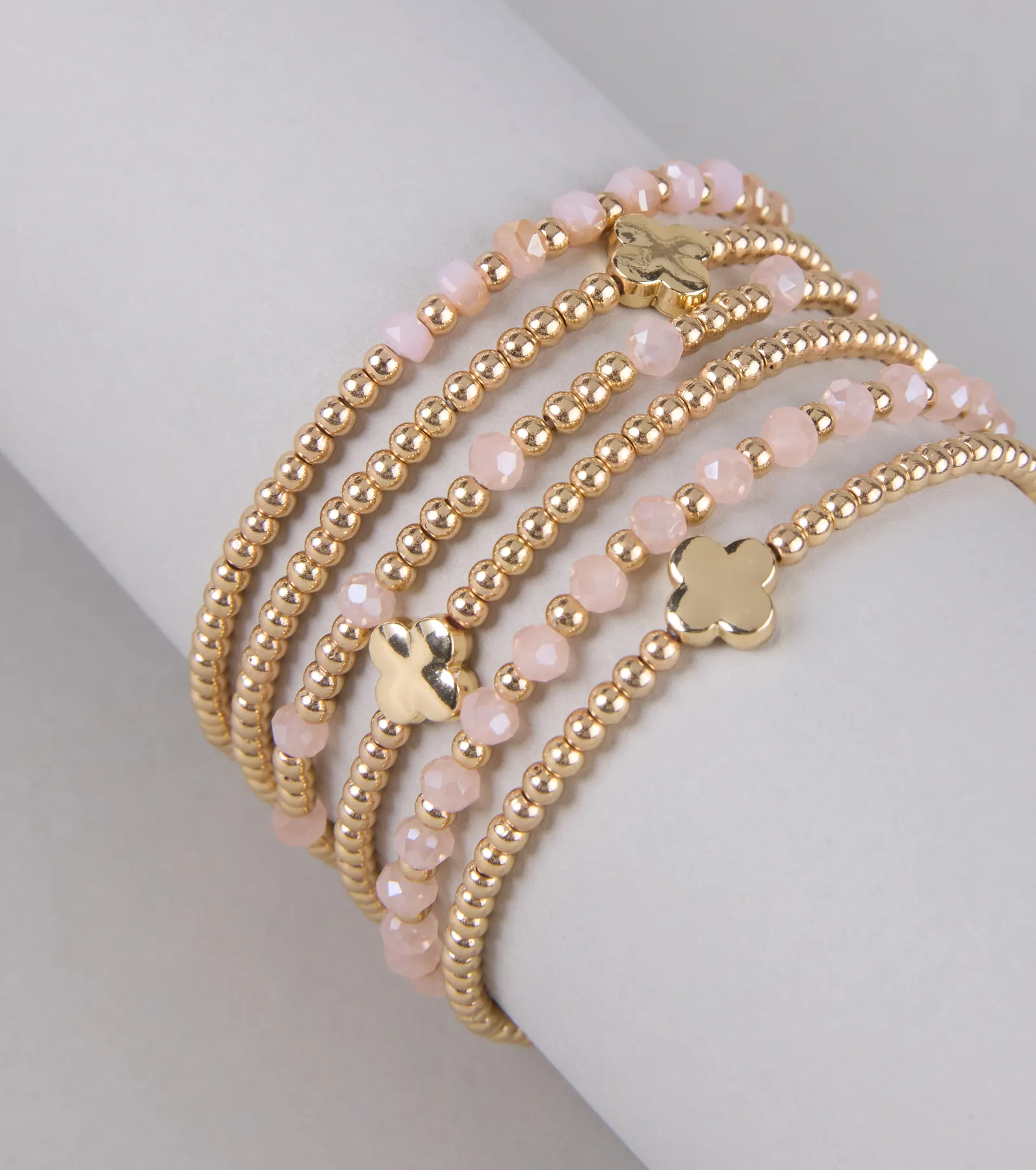 Lucky You Clover Beaded Bracelet Set