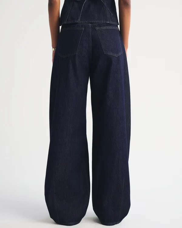 Drapey Rigid  High Rise Ultra Barrel Jean - Rinse