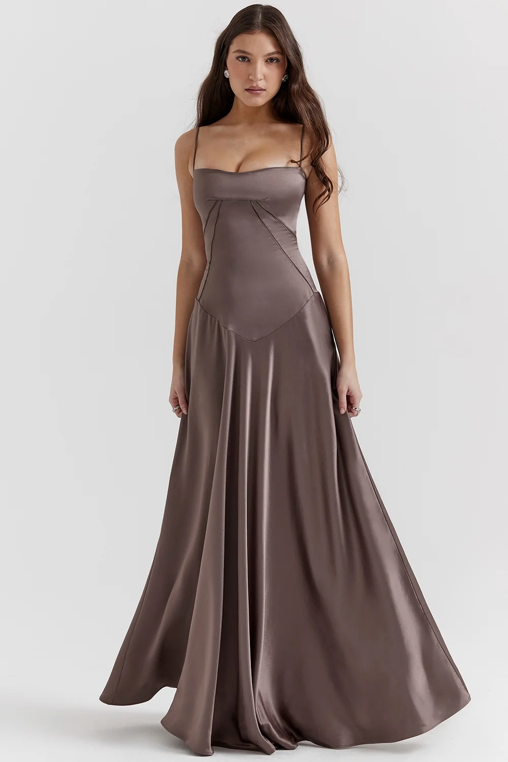 Smoke Lace Up Maxi Dress