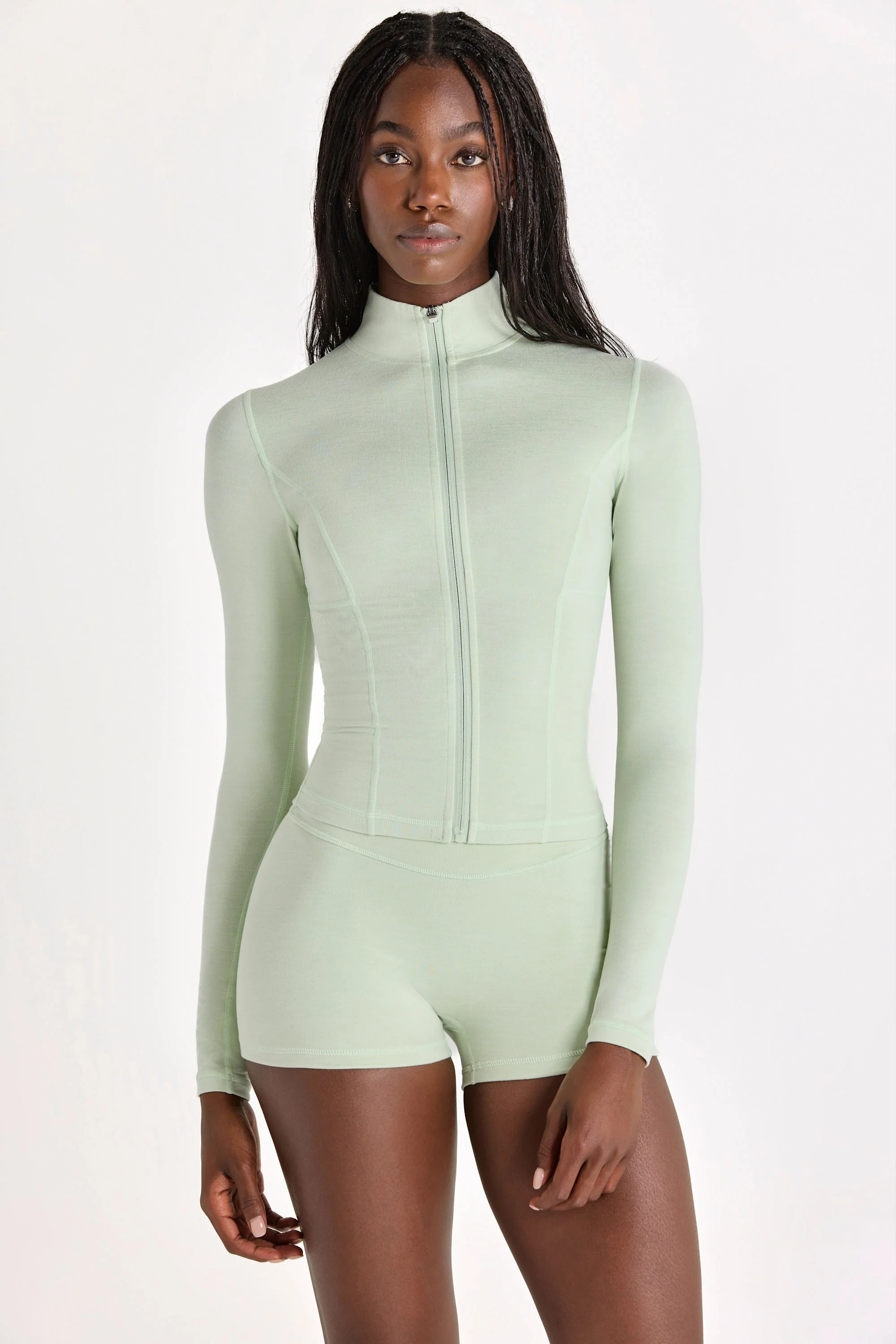 Soft Active Zip-Up Jacket in Pistachio