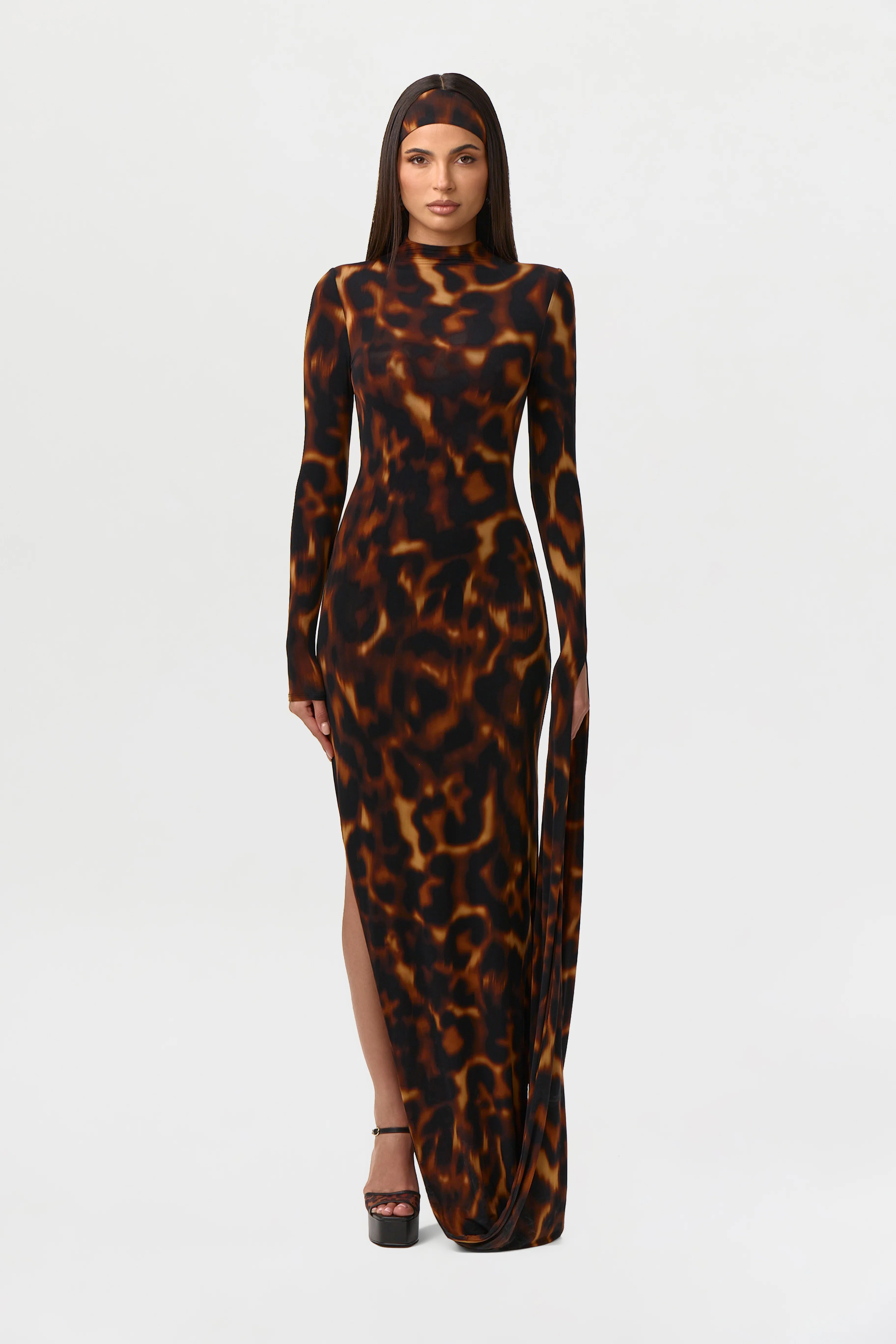 Bare Body Sleeve Drape Maxi Dress