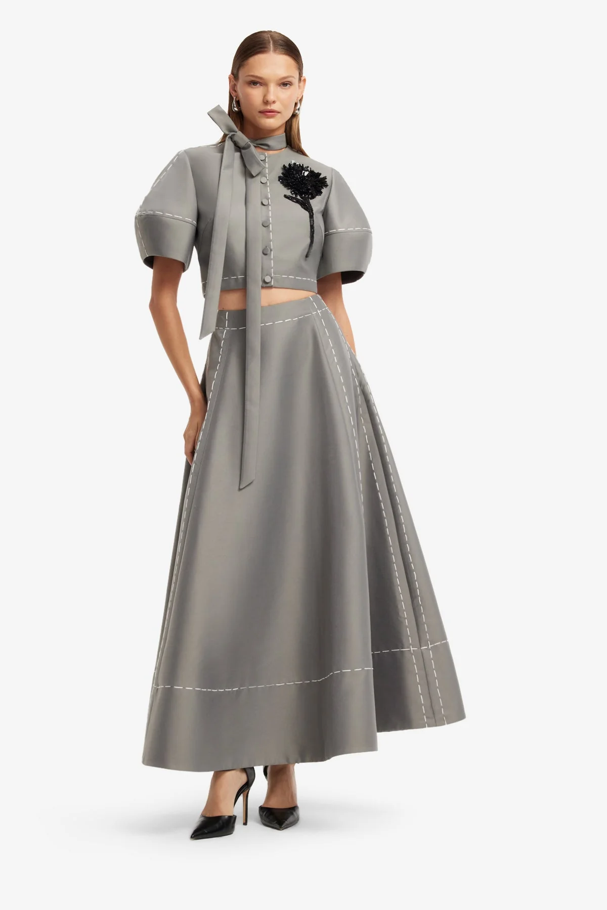 Elina Maxi Skirt - Steel
