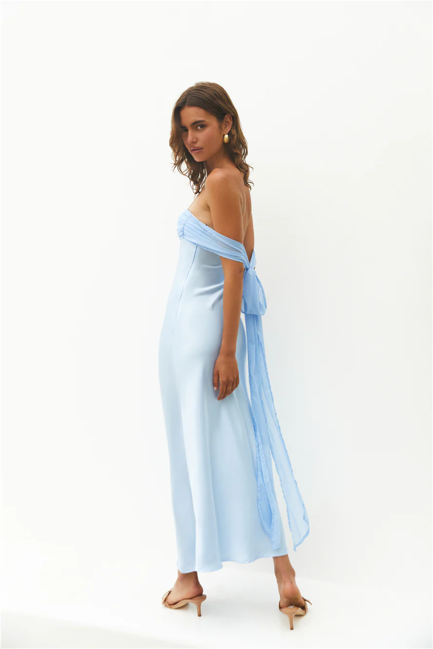 Cleo Cove Strapless Maxi Dress Blue - luluinthesky