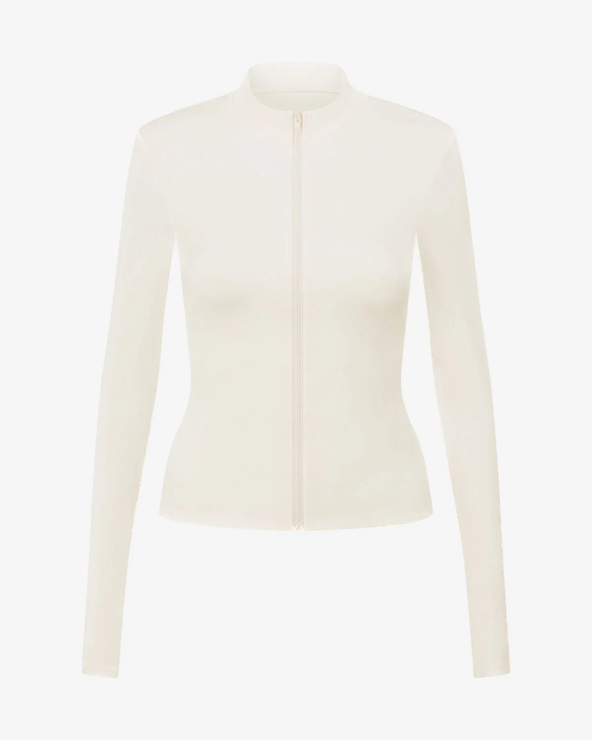 Serenity Longline Zip Up Jacket | Vanilla