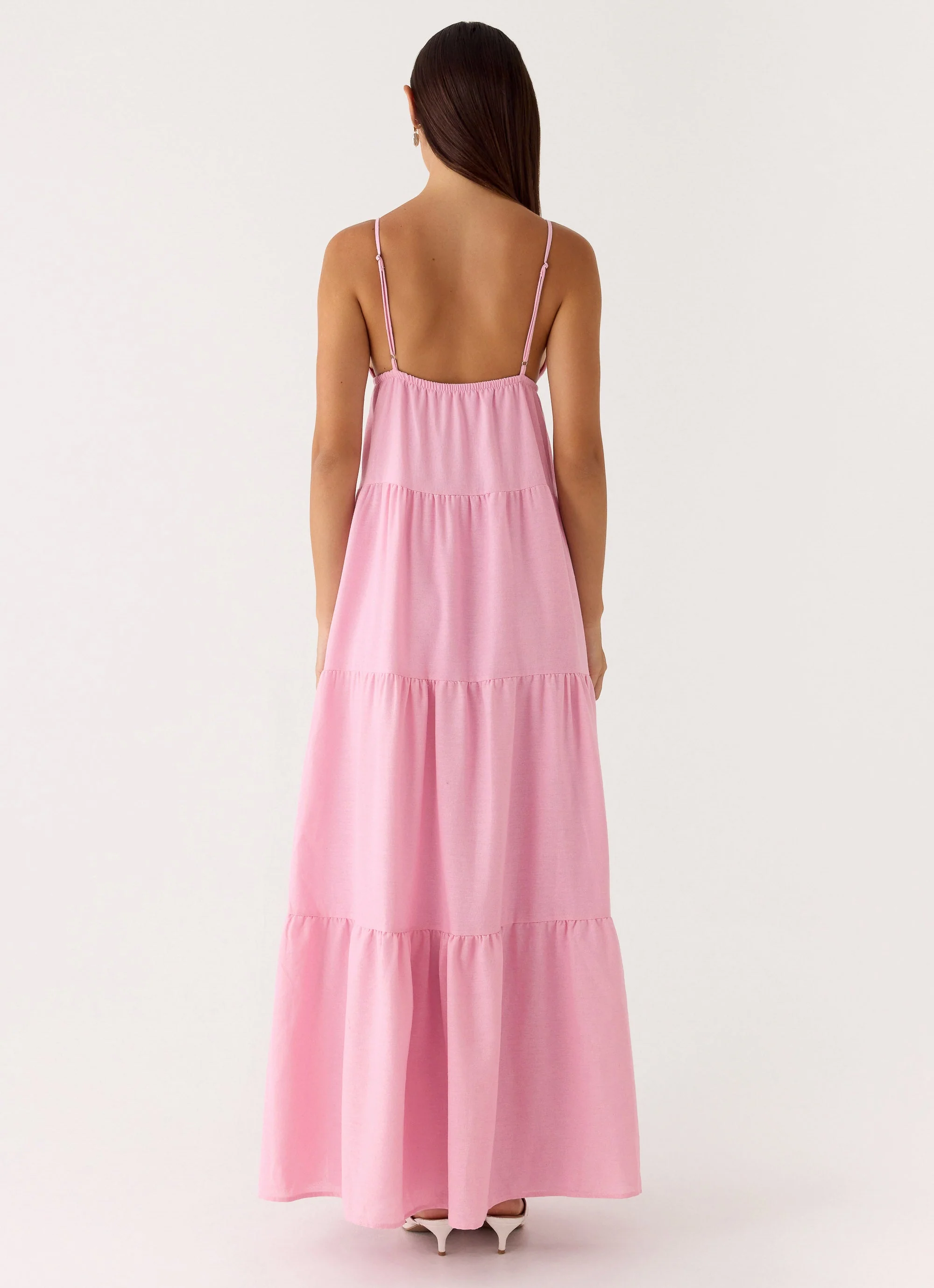 Lotty Linen Maxi Dress - Pink - luluinthesky