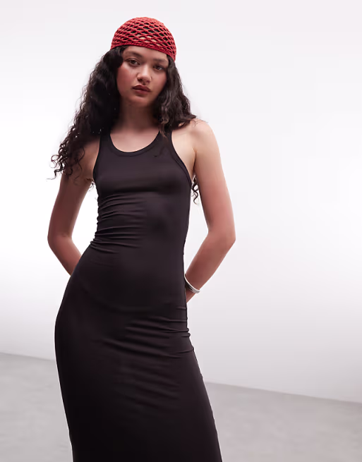 Weekday super soft jersey maxi dress in brown