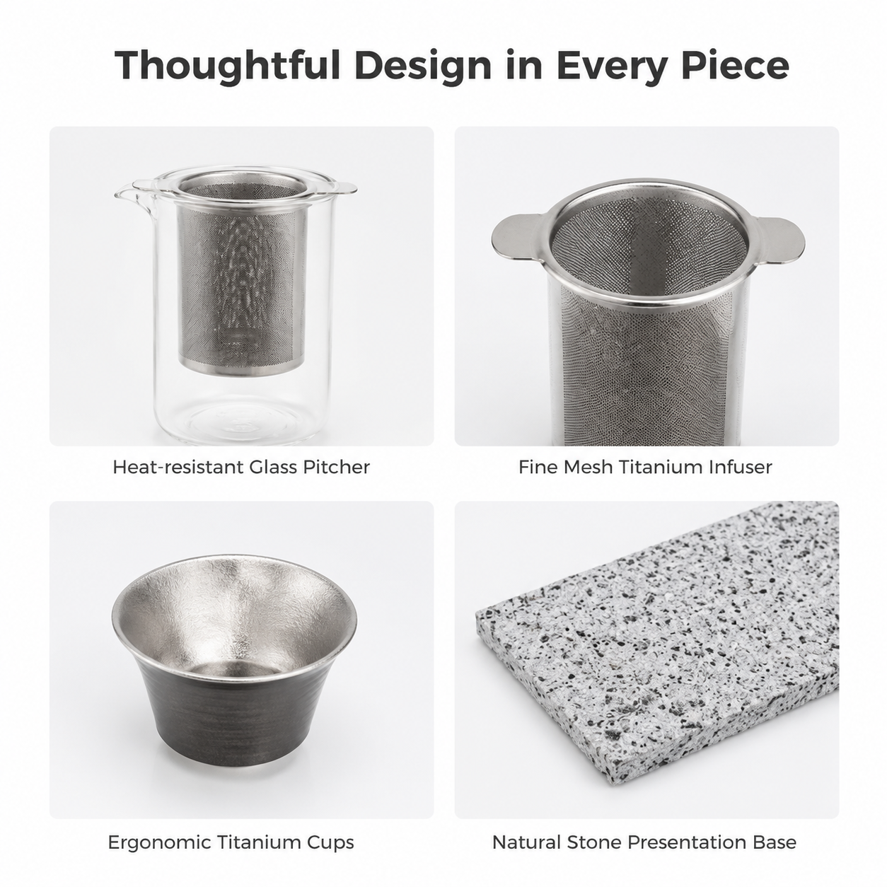 Titanium Tea and Bar Set with Ashtray by Avinoti product image 4