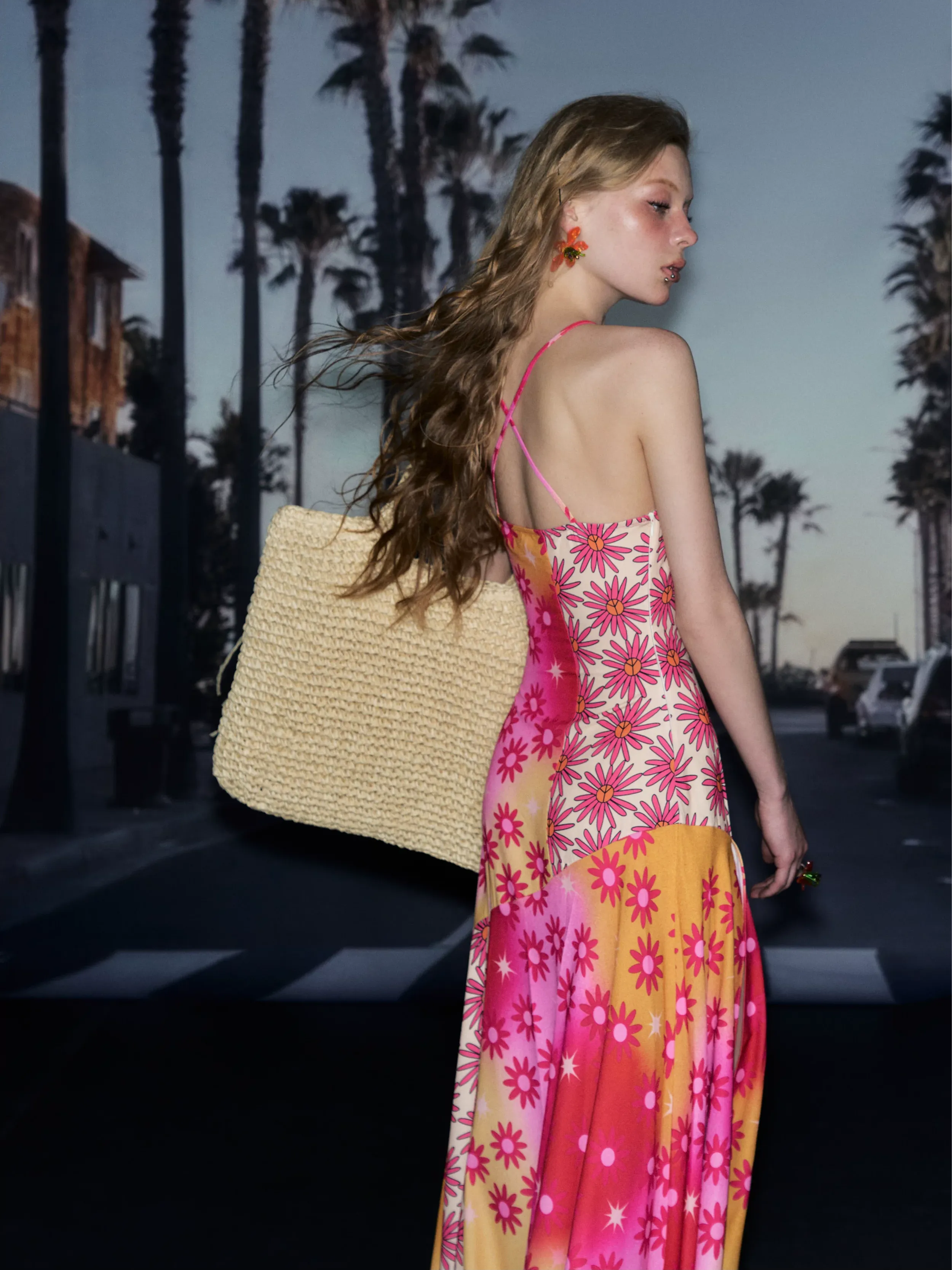 Printed Slit Maxi Dress