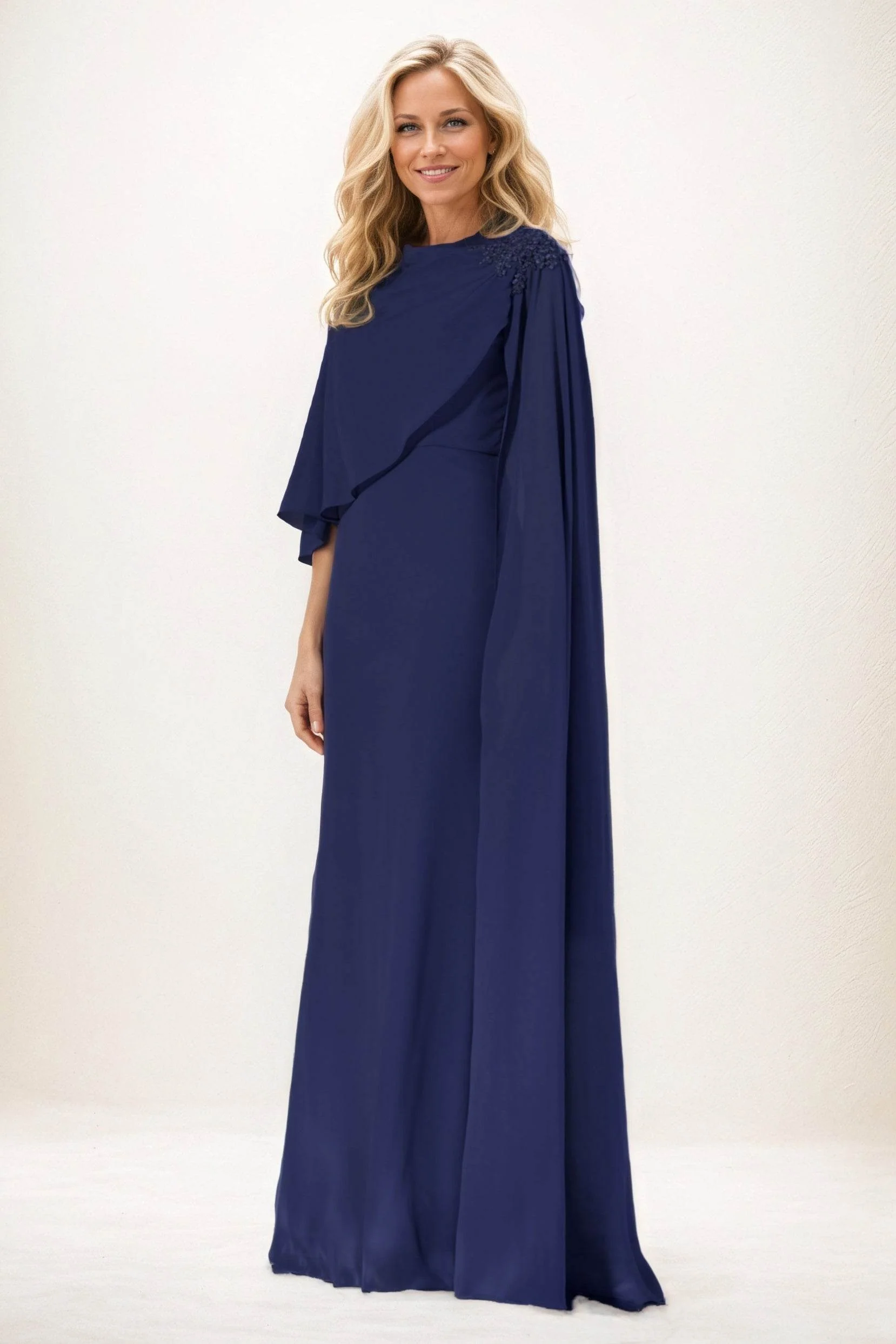 Sheath-Column Maxi Chiffon Mother of the Bride Dresses CM0388
