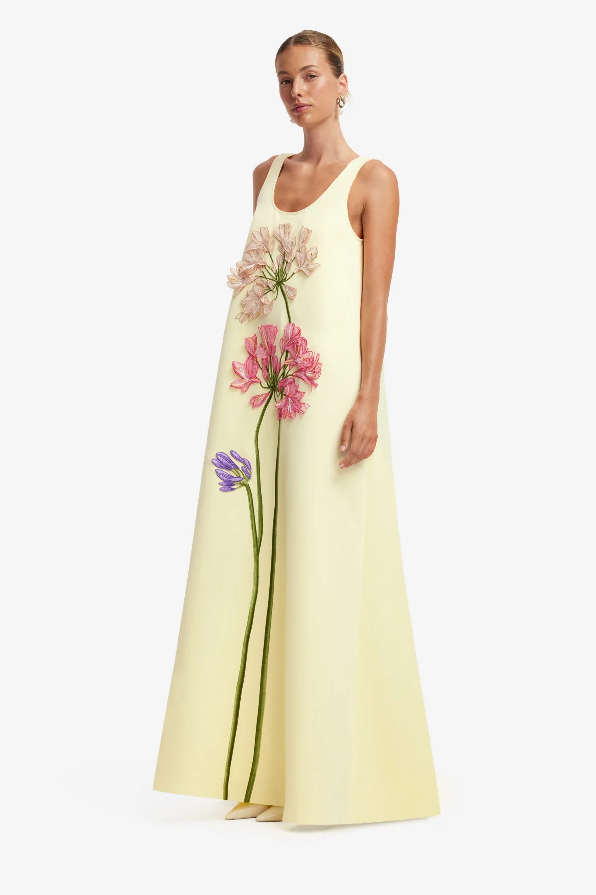 Charlene Appliqué Gown - Agapanthus Print