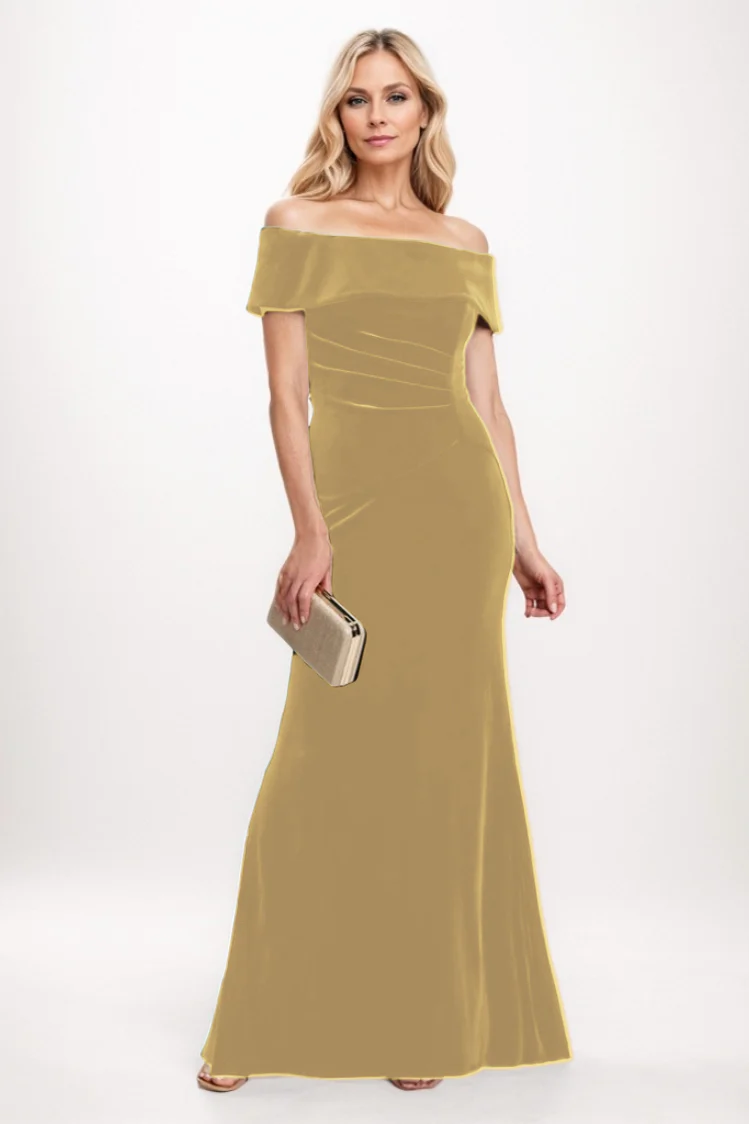 Sheath-Column Maxi Velvet Mother Of The Bride Dress CM0271