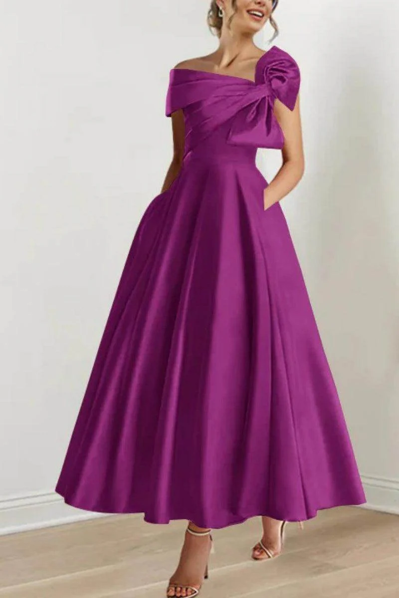 A Line Off The Shoulder Mother Dresses with Bows CM0333