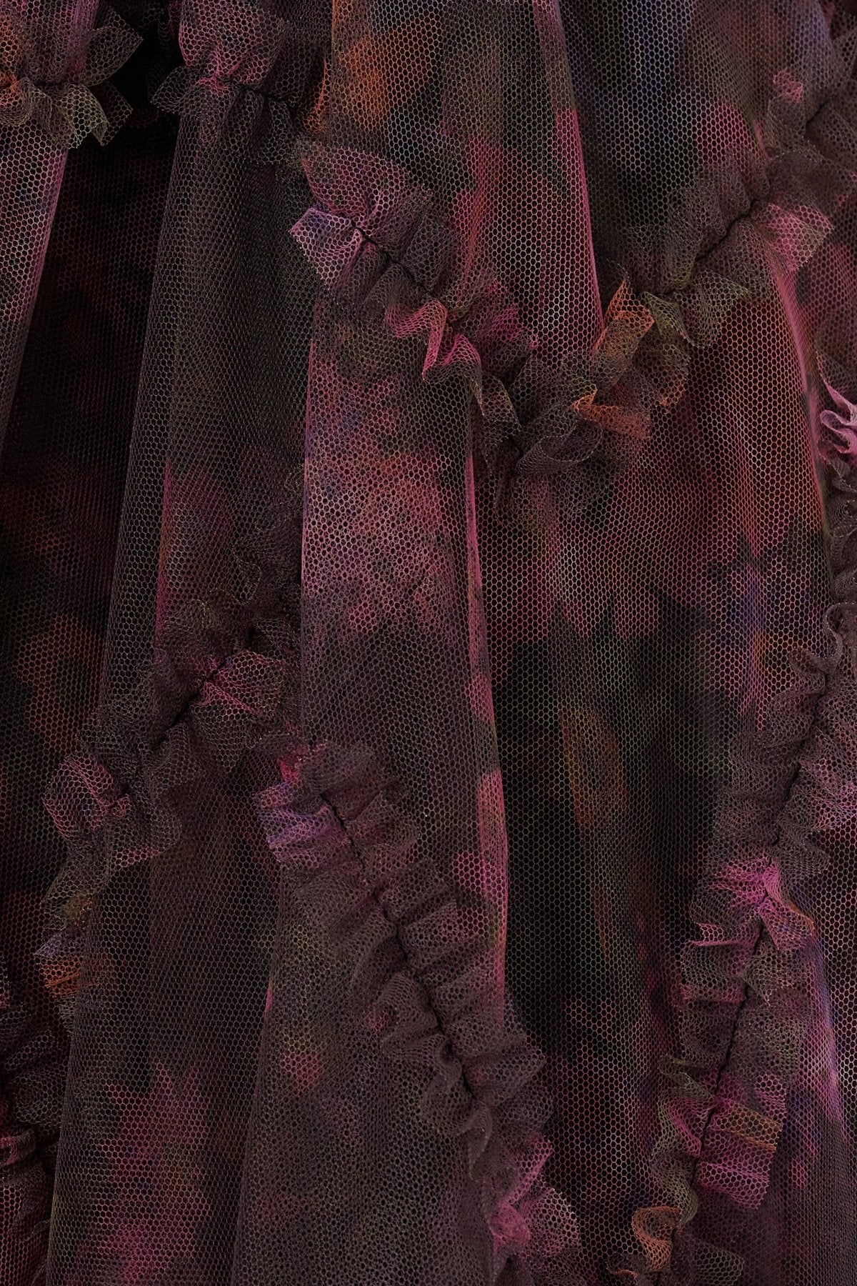 Blue Puff Sleeves Ruffles A-line Prints Homecoming Dress