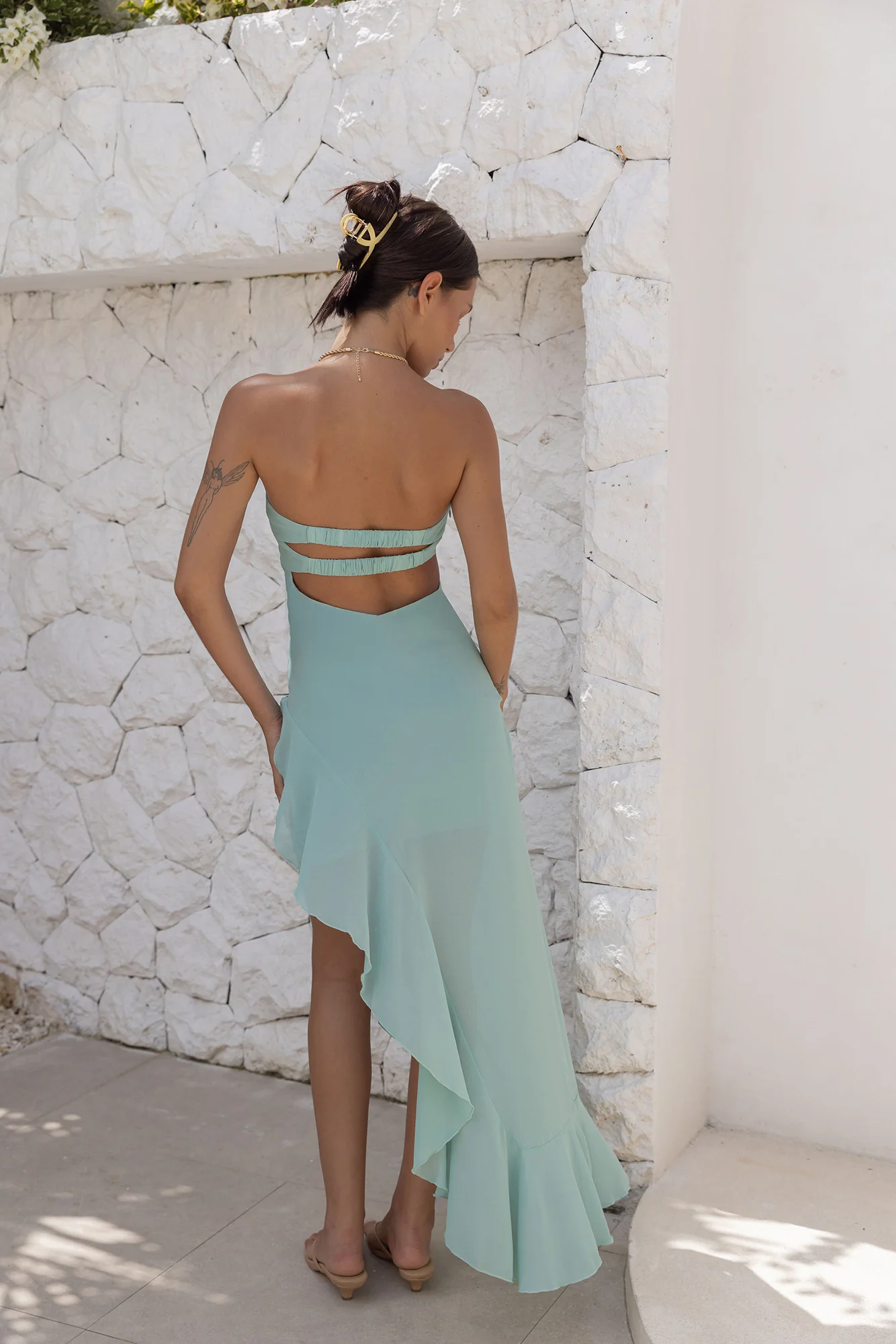Love Affair Strapless Maxi Dress Sage