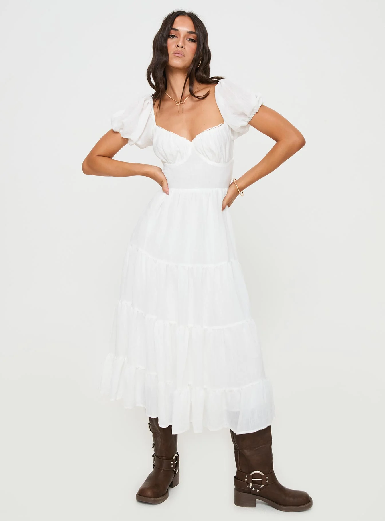 Danny Midi Dress White - luluinthesky