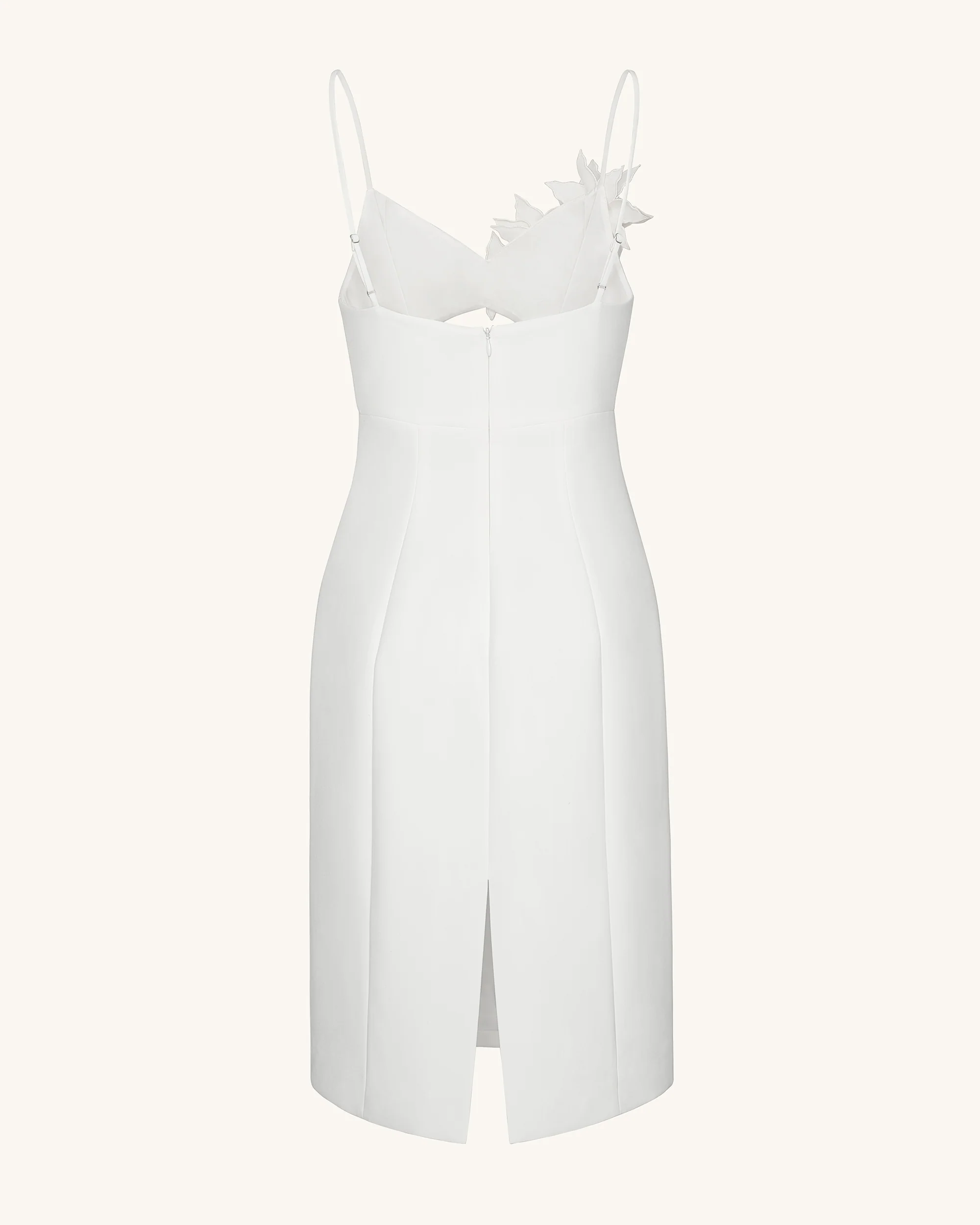 Bloom-Cut Contour Dress - White - FASHION NOB