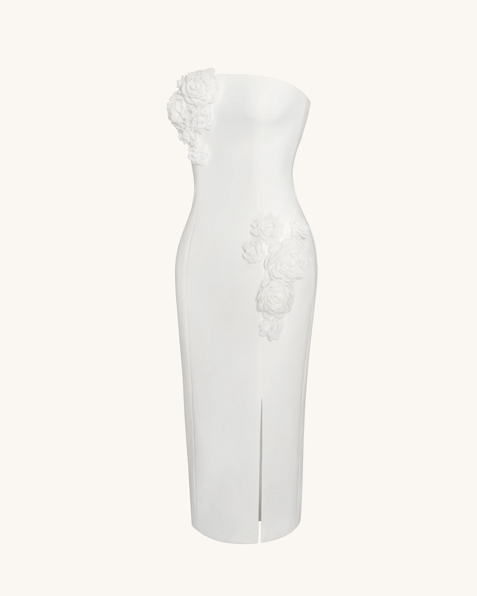 Petal Perfection Cocktail Dress - White - FASHION NOB