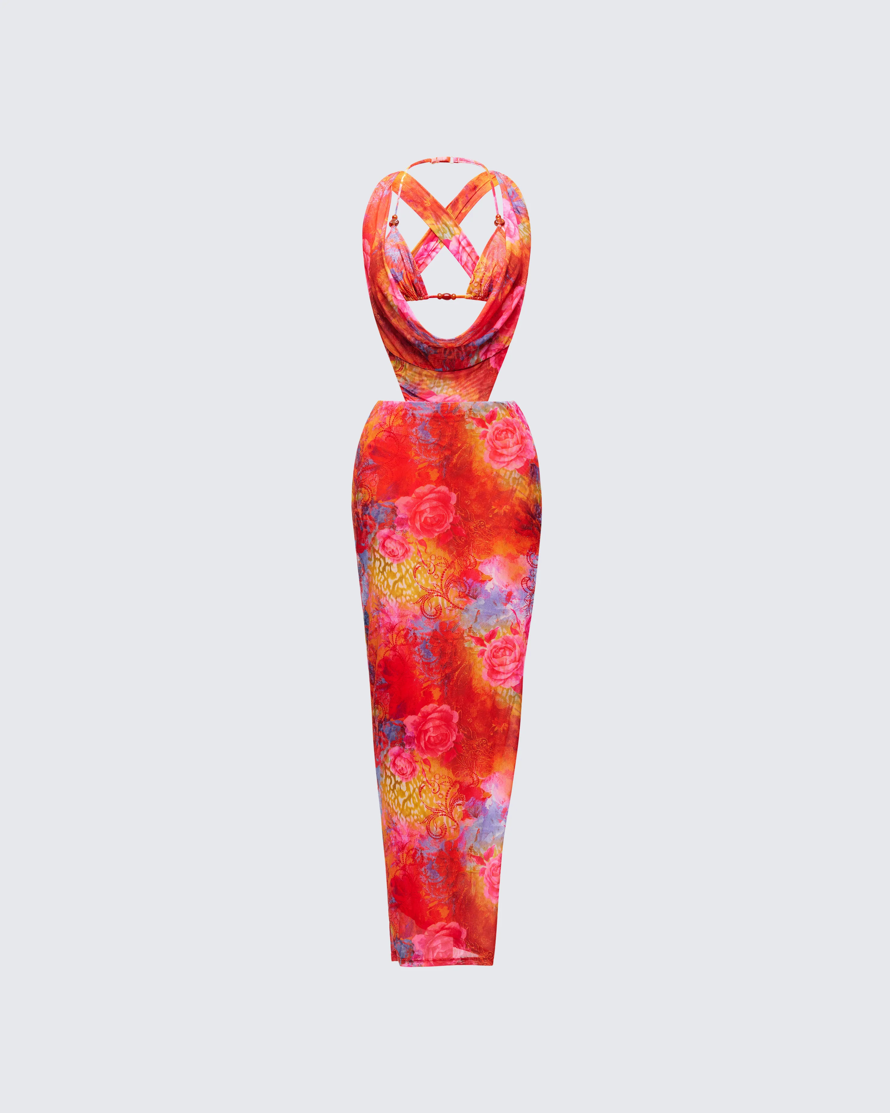 Aviella Multi Cowl Neck Maxi Dress