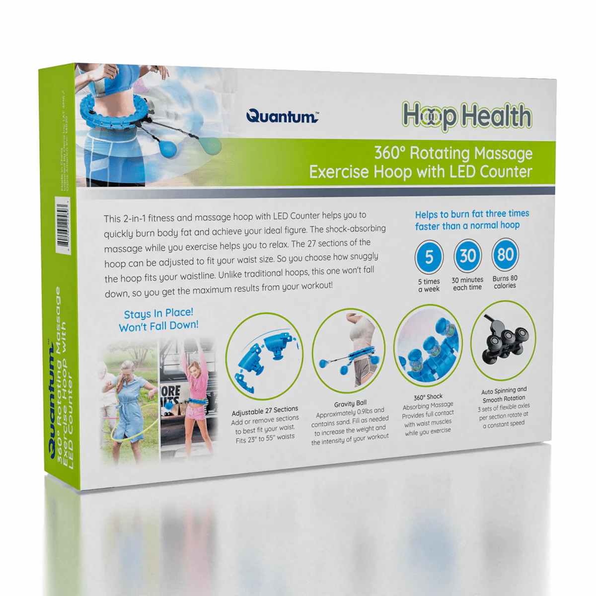 Quantum Hoop Health Deluxe - Exercise Hoop W/ LCD Counter