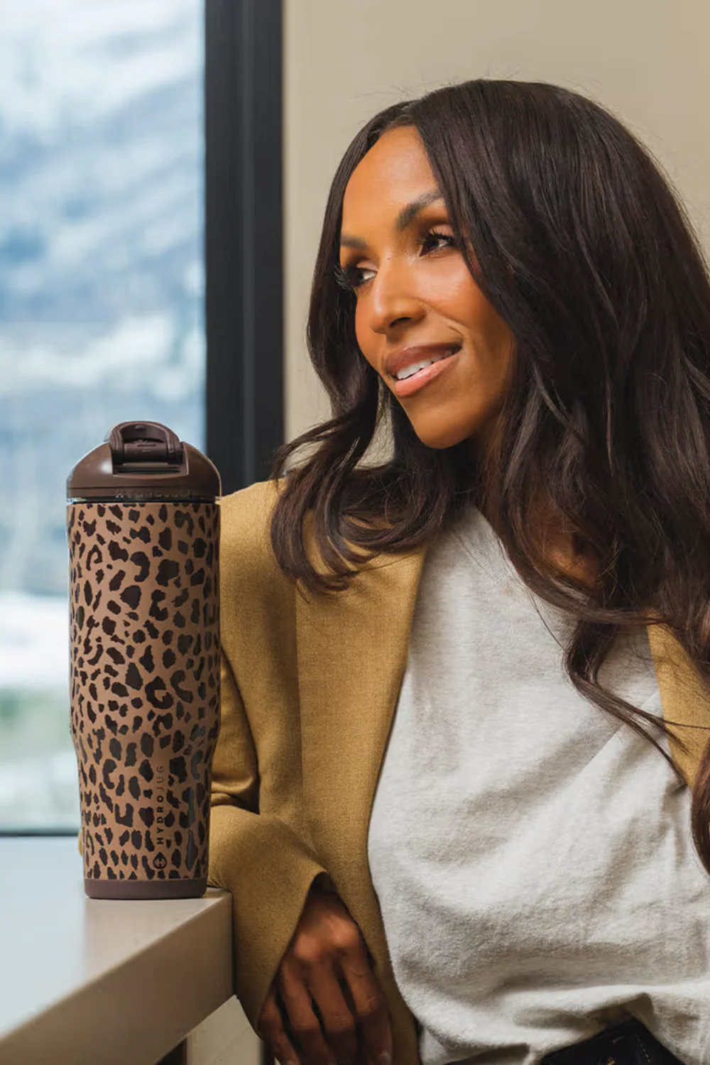 HydroJug Ease2o 32 oz Tumbler in Brown Leopard | LEOPARD-810140556189 - luluinthesky